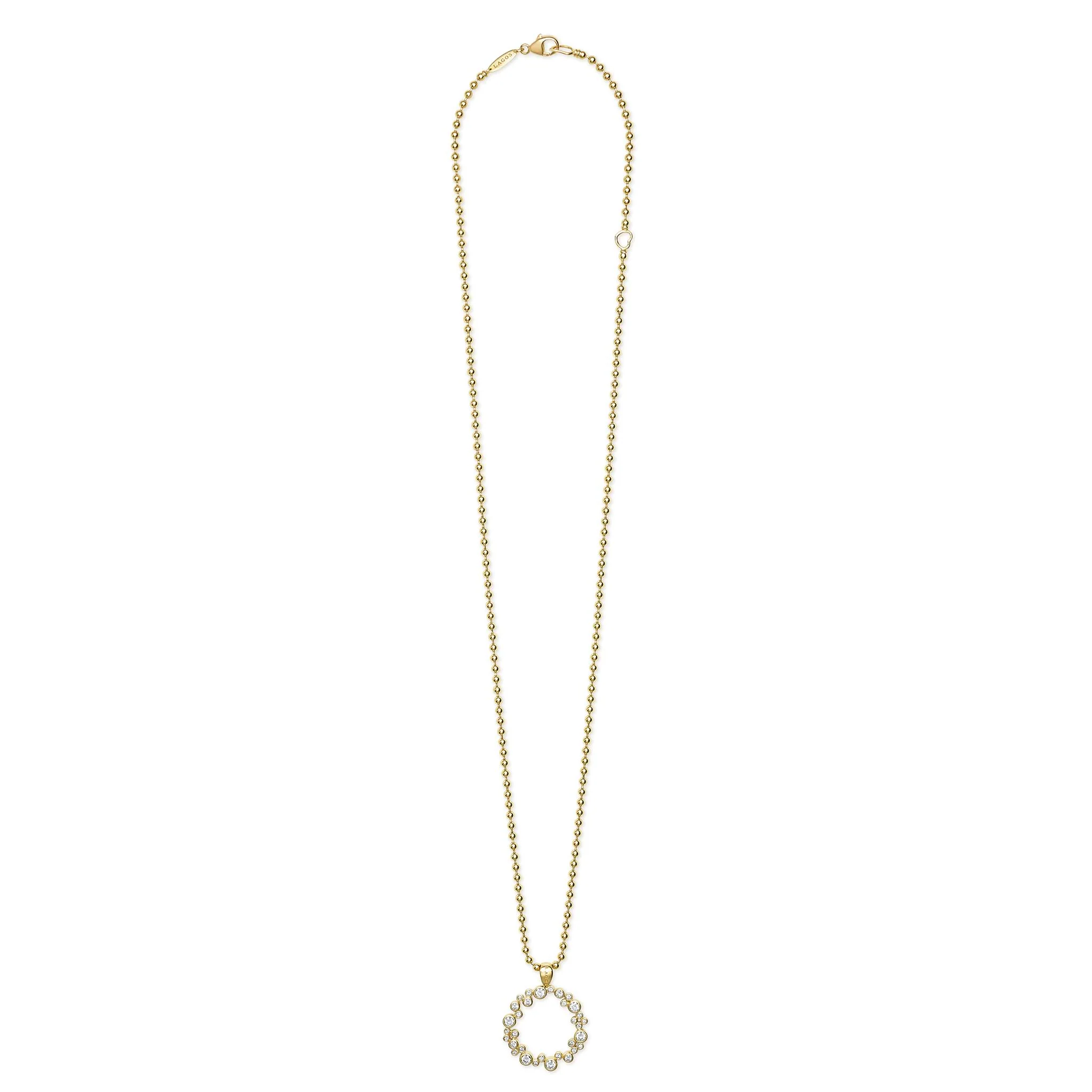 Fizz 18K Gold Diamond Small Circle Pendant Necklace - Image 3