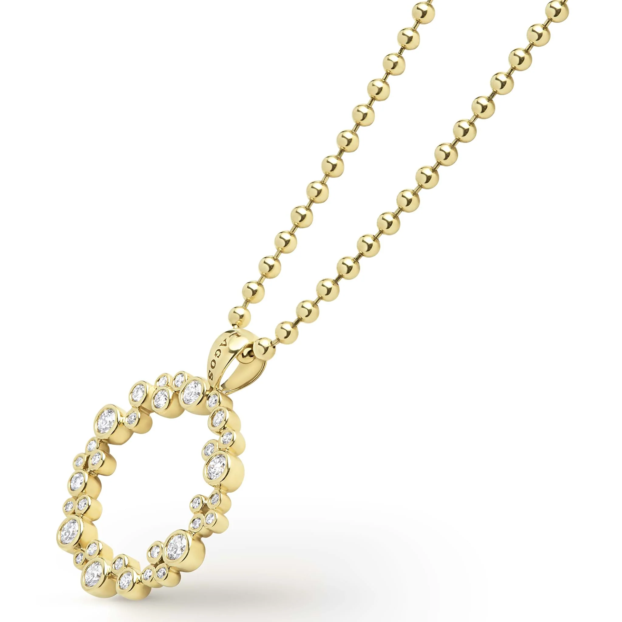 Fizz 18K Gold Diamond Small Circle Pendant Necklace - Image 4