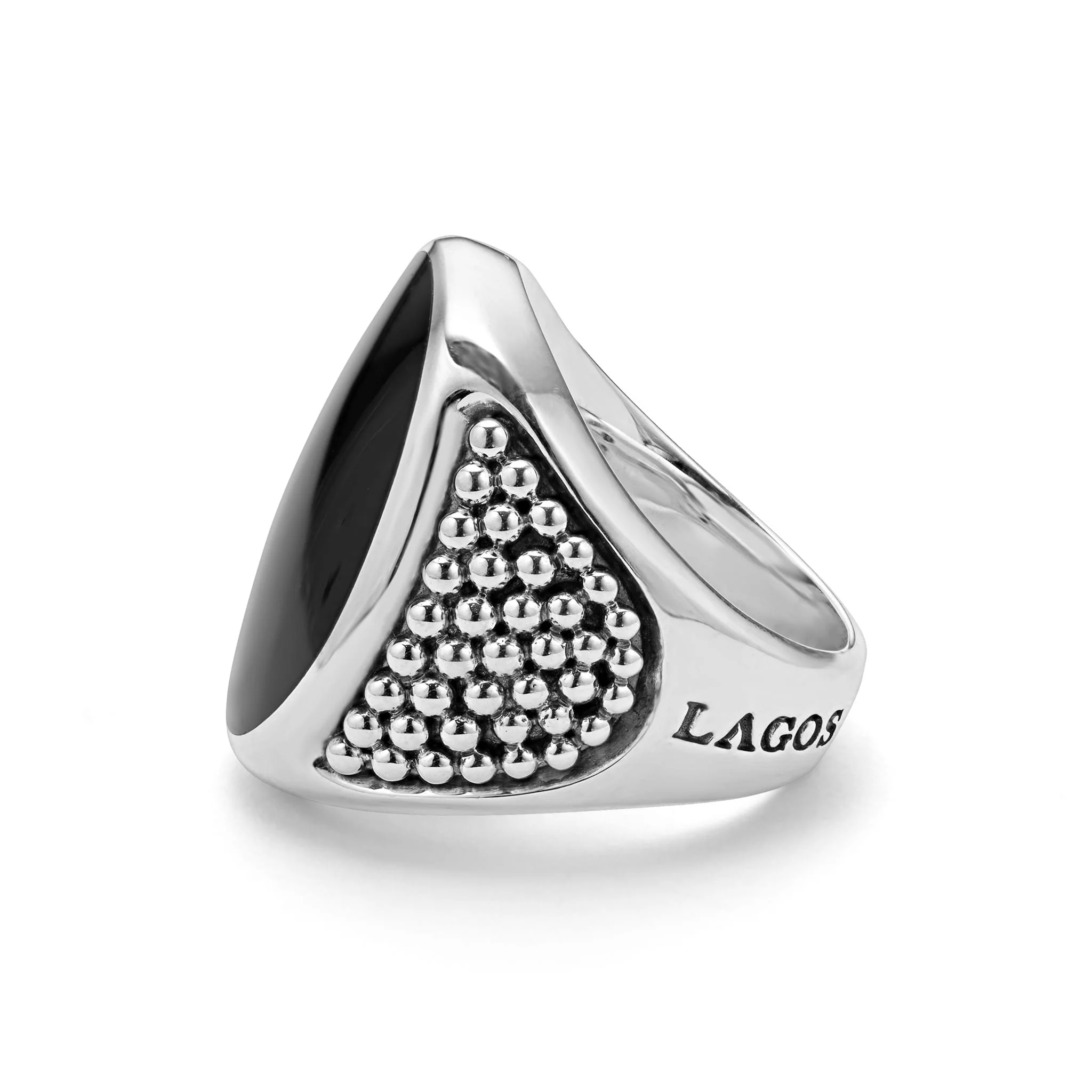 Anthem Black Agate Oval Statement Ring - Image 3