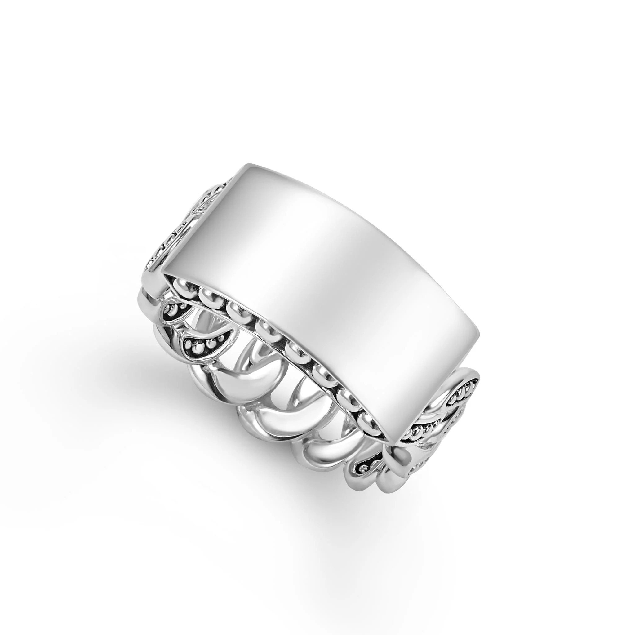 Anthem Silver Engravable Curb Link Ring