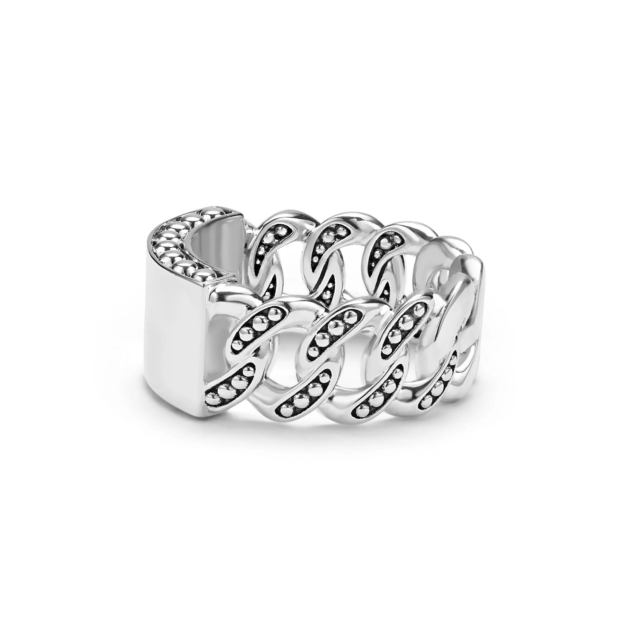 Anthem Silver Engravable Curb Link Ring - Image 3