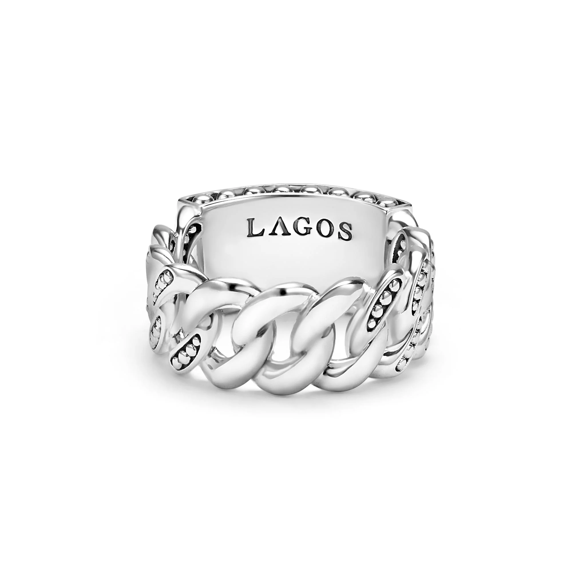 Anthem Silver Engravable Curb Link Ring - Image 4