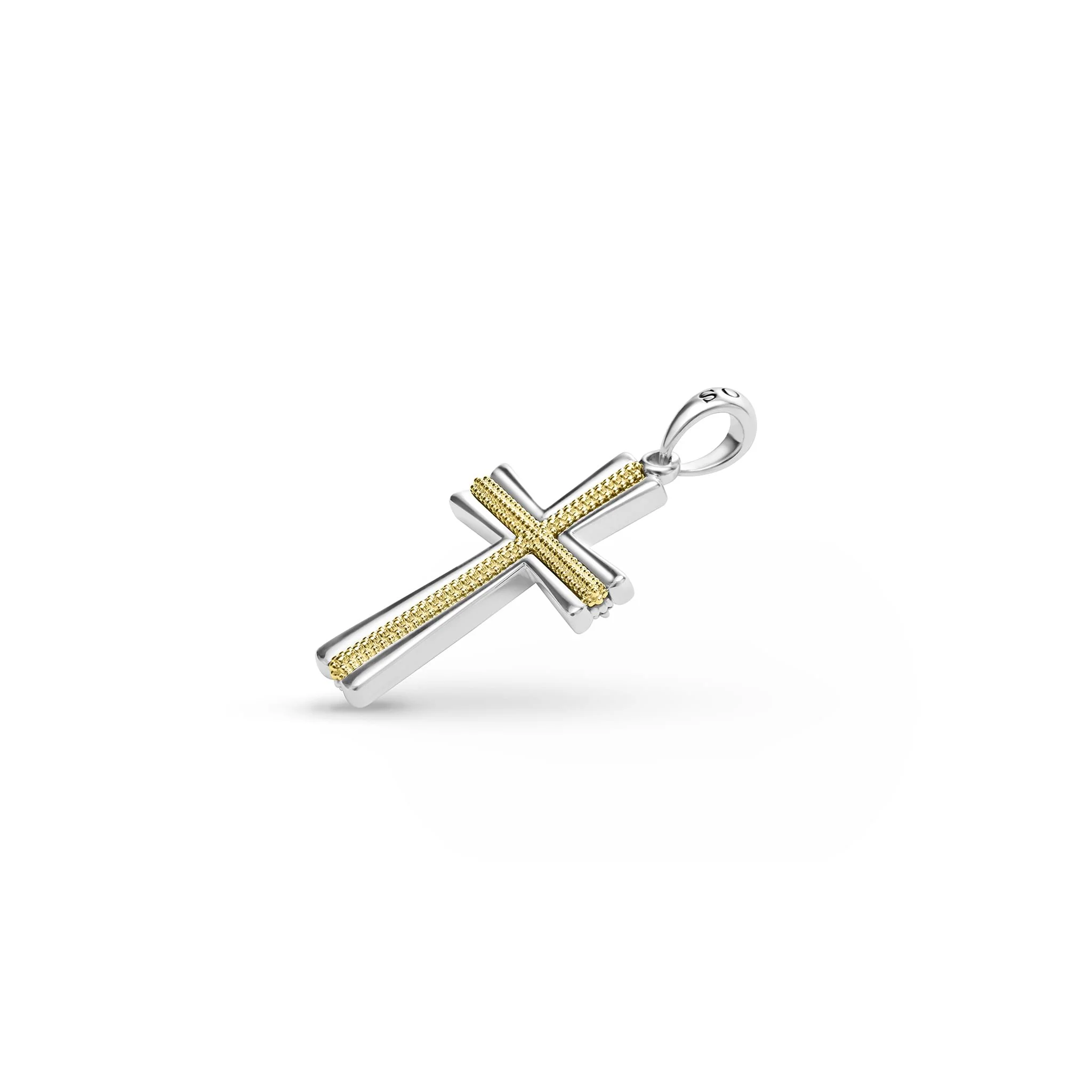 Anthem Small Two-Tone Caviar Beaded Cross Amulet - Image 3