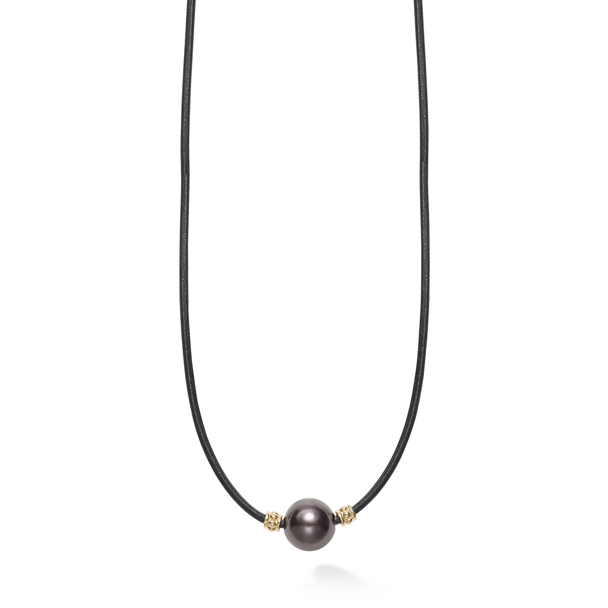 Anthem 18K Gold Single Tahitian Black Pearl Necklace