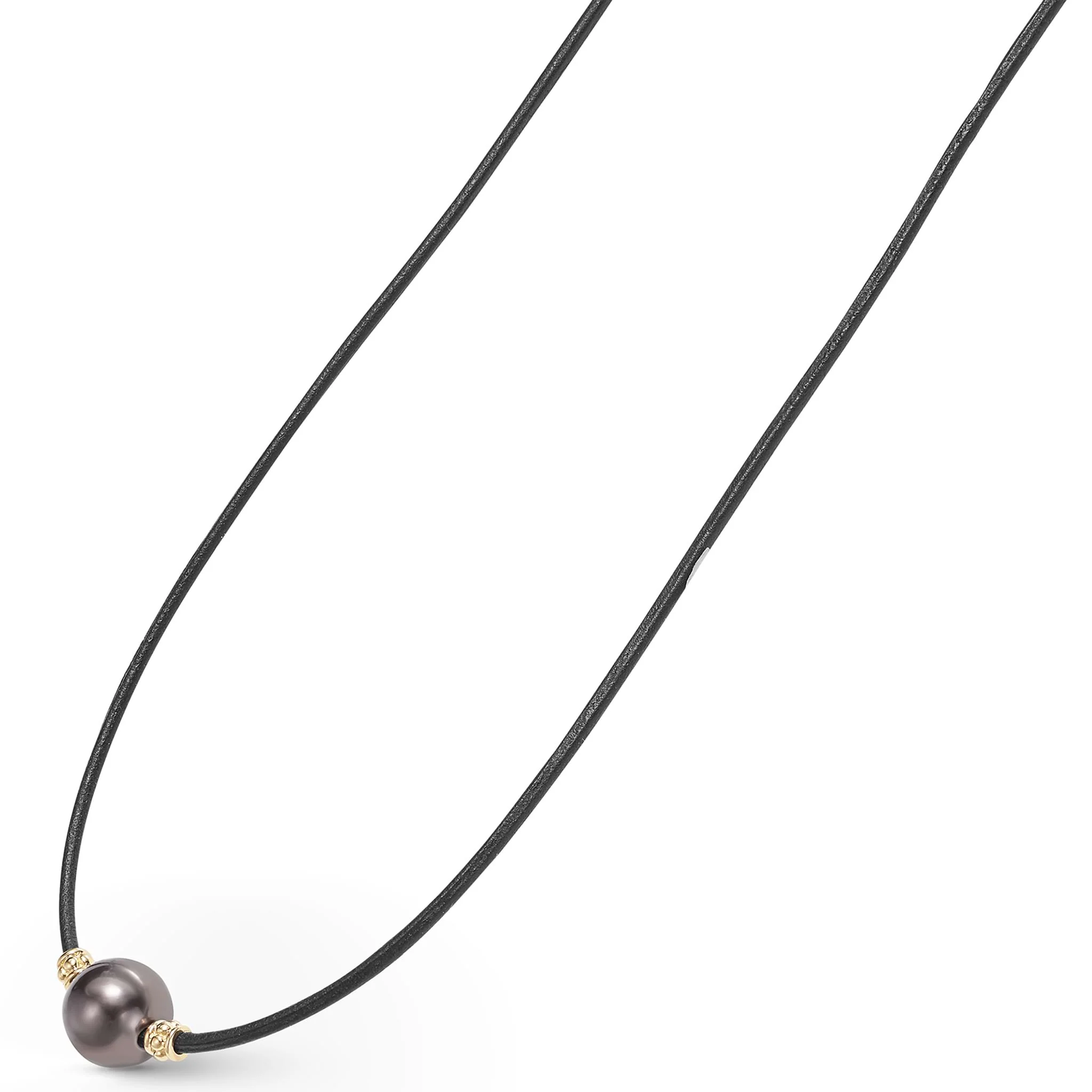 Anthem 18K Gold Single Tahitian Black Pearl Necklace - Image 4