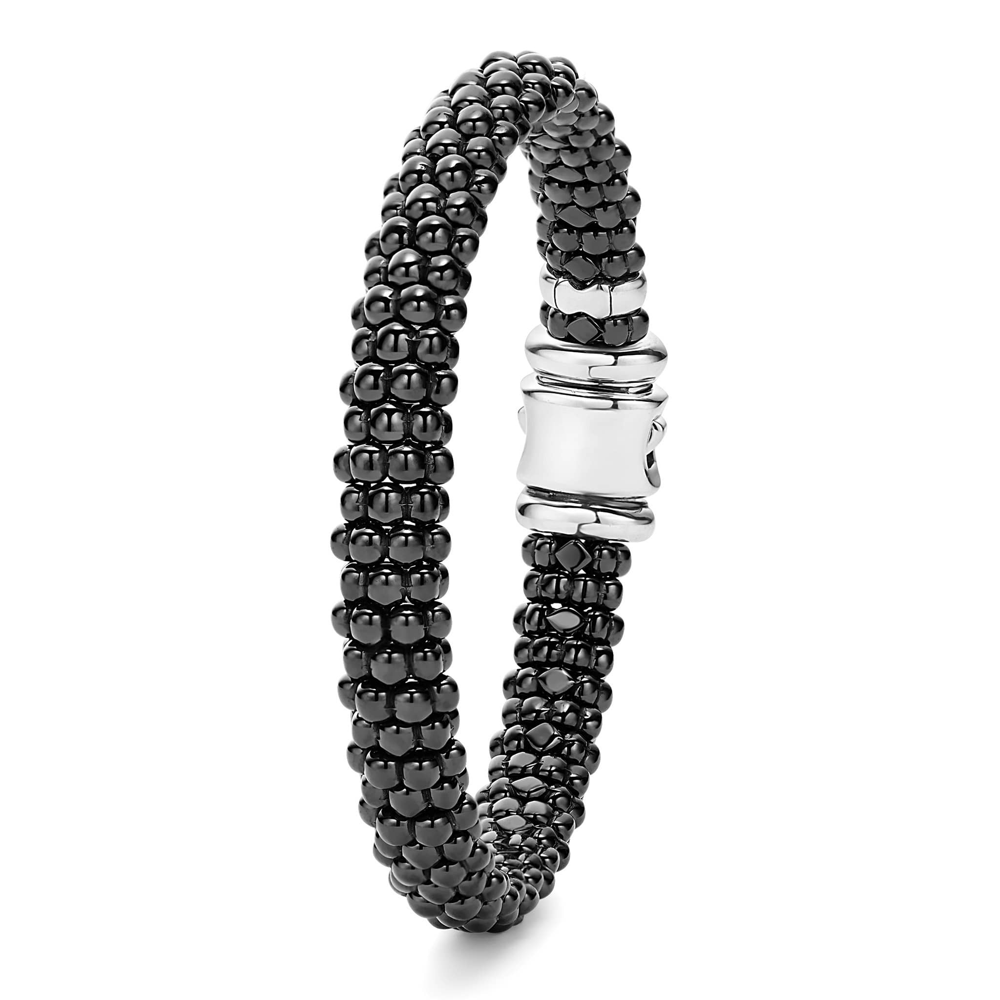 Black Caviar Black Ceramic Beaded Bracelet | 9mm - Image 3
