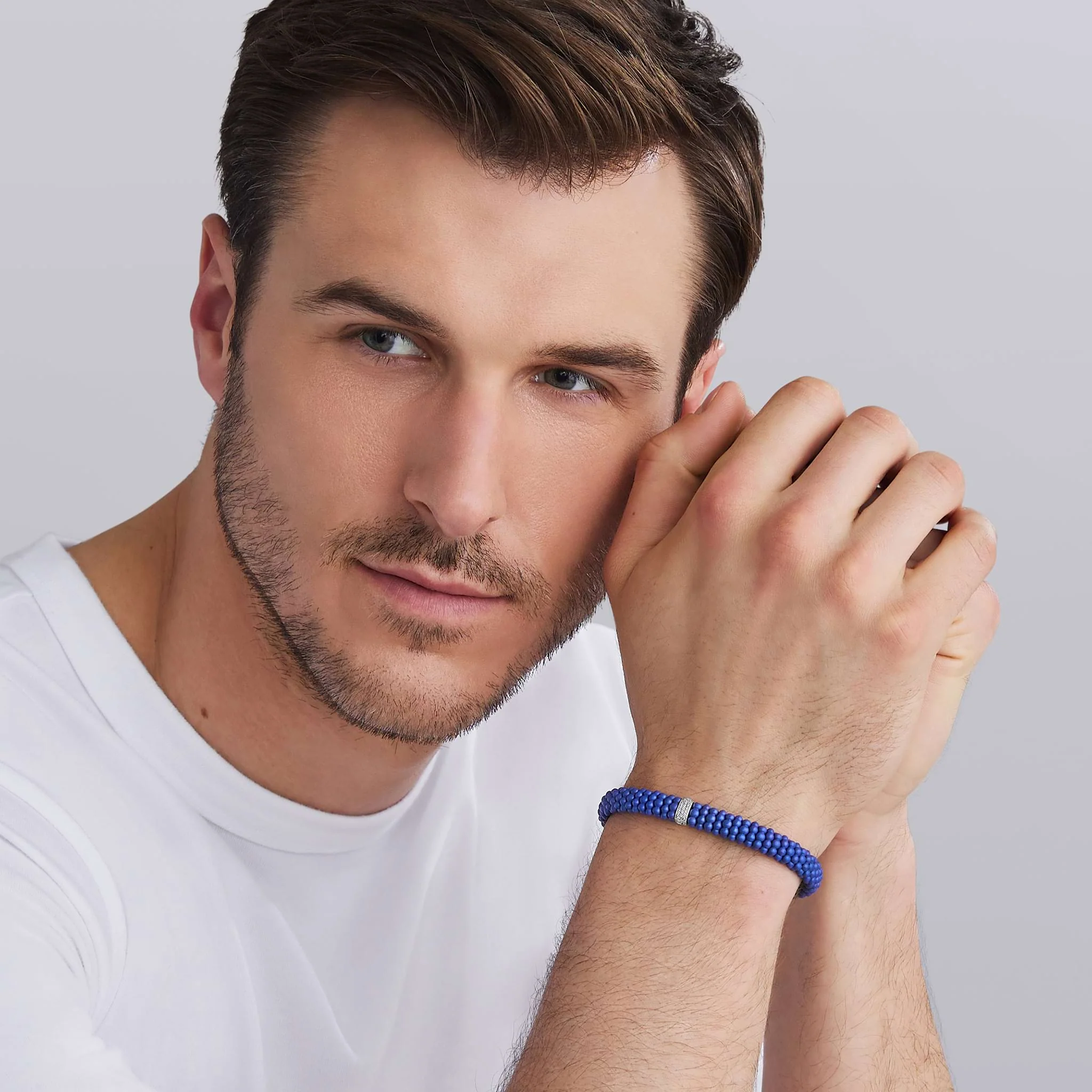 Blue Caviar Single Station Matte Blue Ceramic Diamond Bracelet | 9mm - Image 2