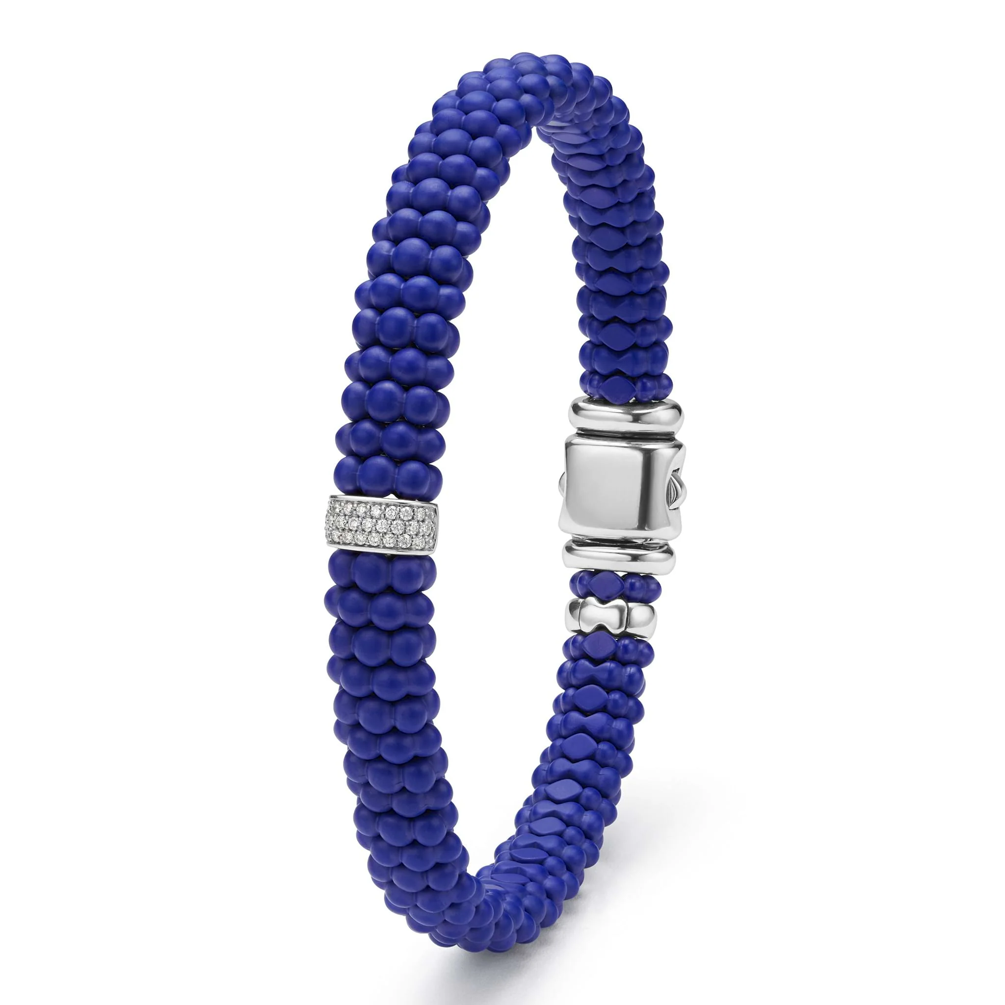 Blue Caviar Single Station Matte Blue Ceramic Diamond Bracelet | 9mm - Image 5