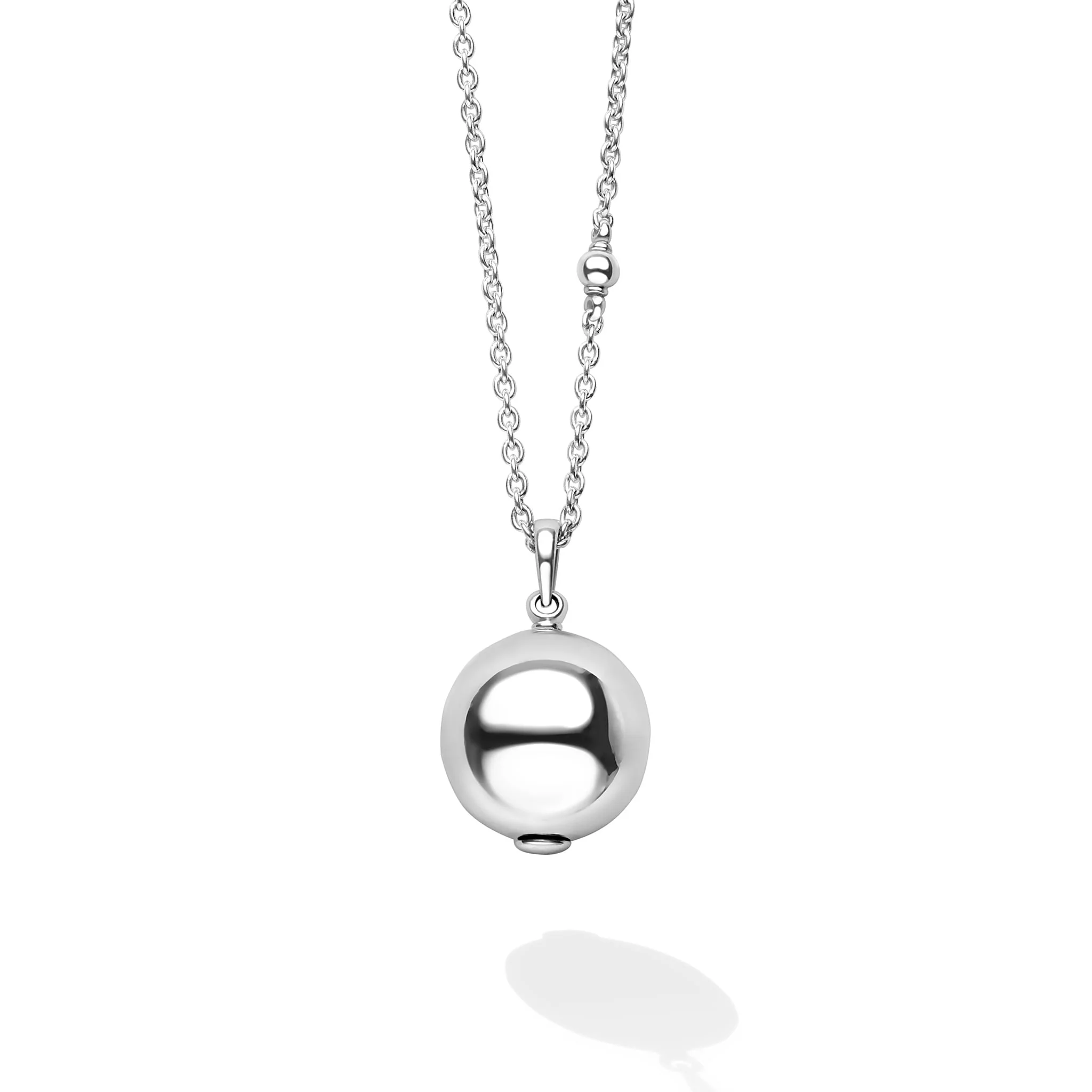 Caviar Bubbly Silver Beaded Pendant Necklace | 19mm