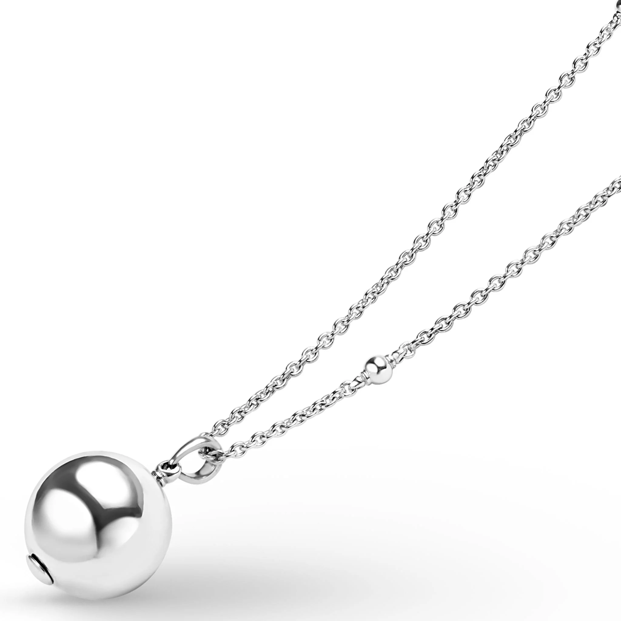 Caviar Bubbly Silver Beaded Pendant Necklace | 19mm - Image 4