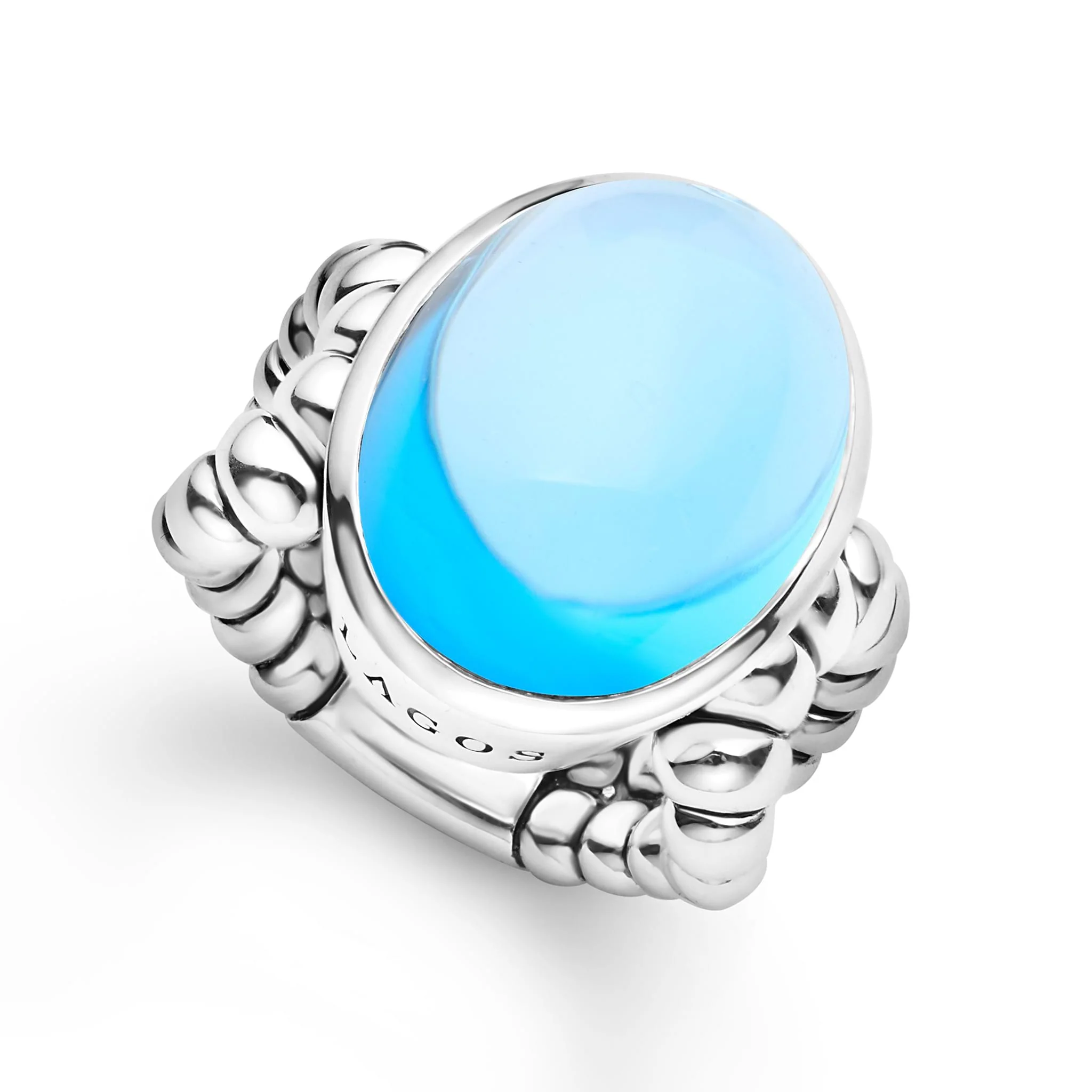 Caviar Color Sterling Silver Blue Topaz Ring - Image 37