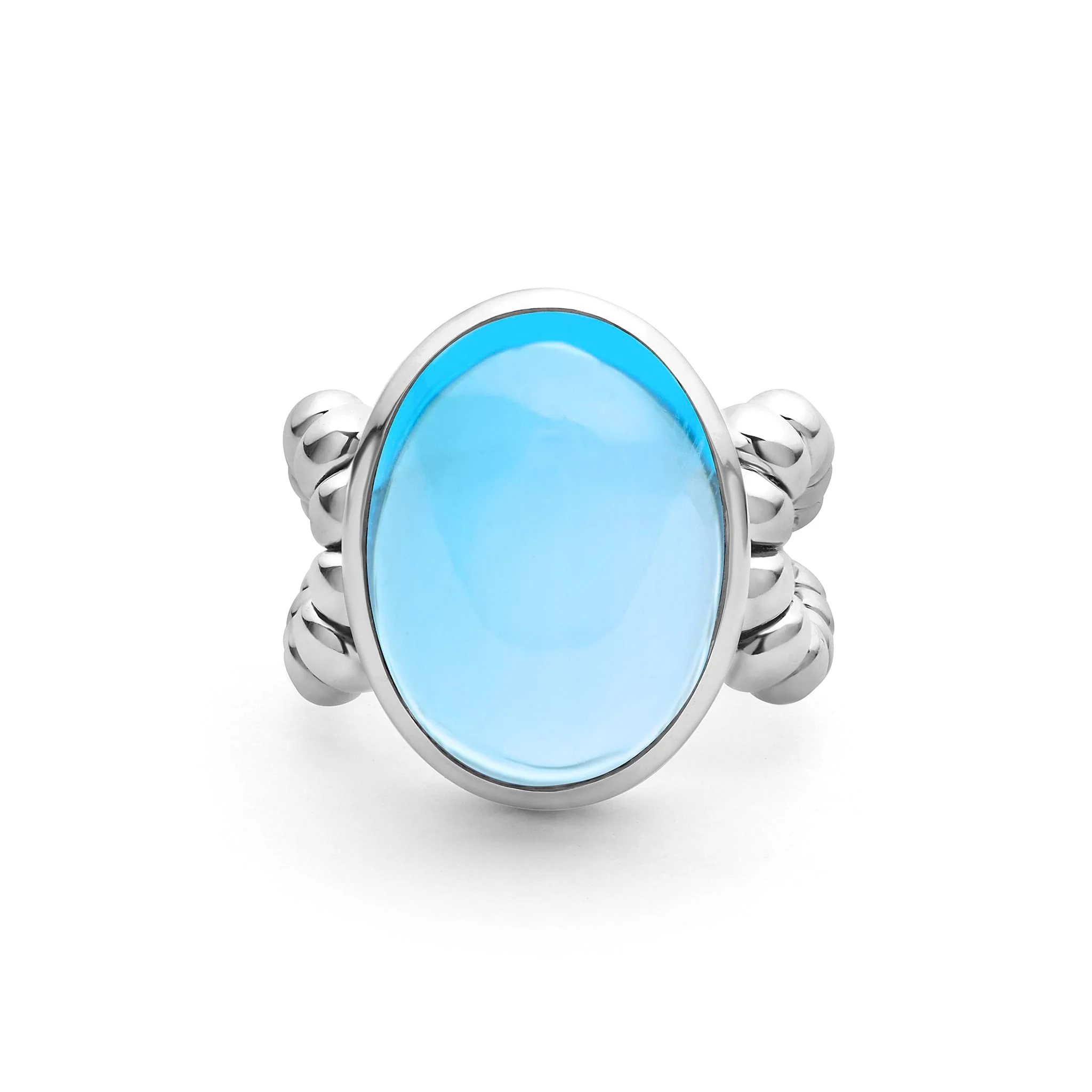 Caviar Color Sterling Silver Blue Topaz Ring - Image 58