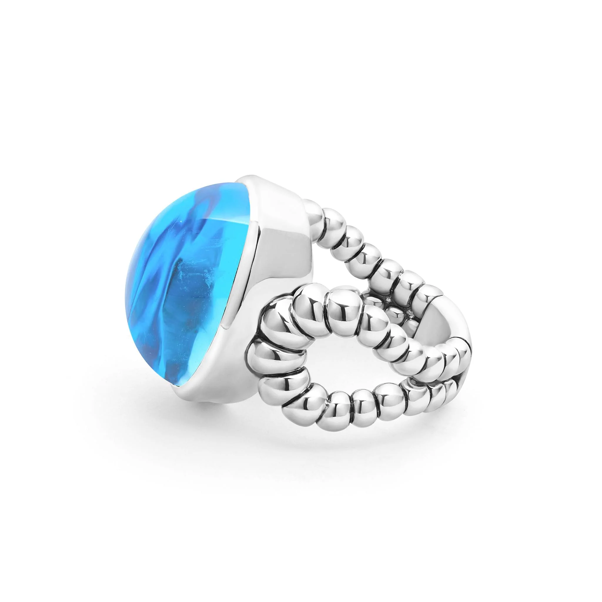 Caviar Color Sterling Silver Blue Topaz Ring - Image 83