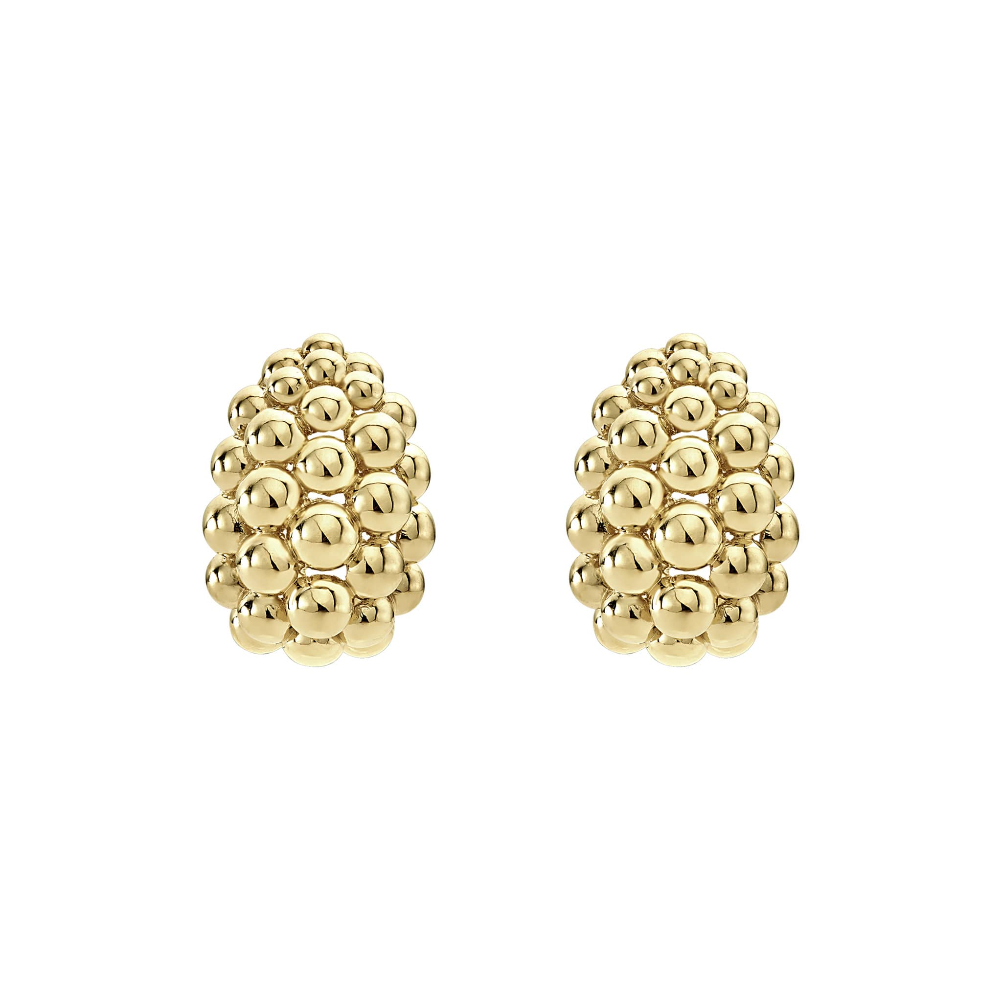 Caviar Gold Large 18K Gold Omega Clip Earrings - Image 3