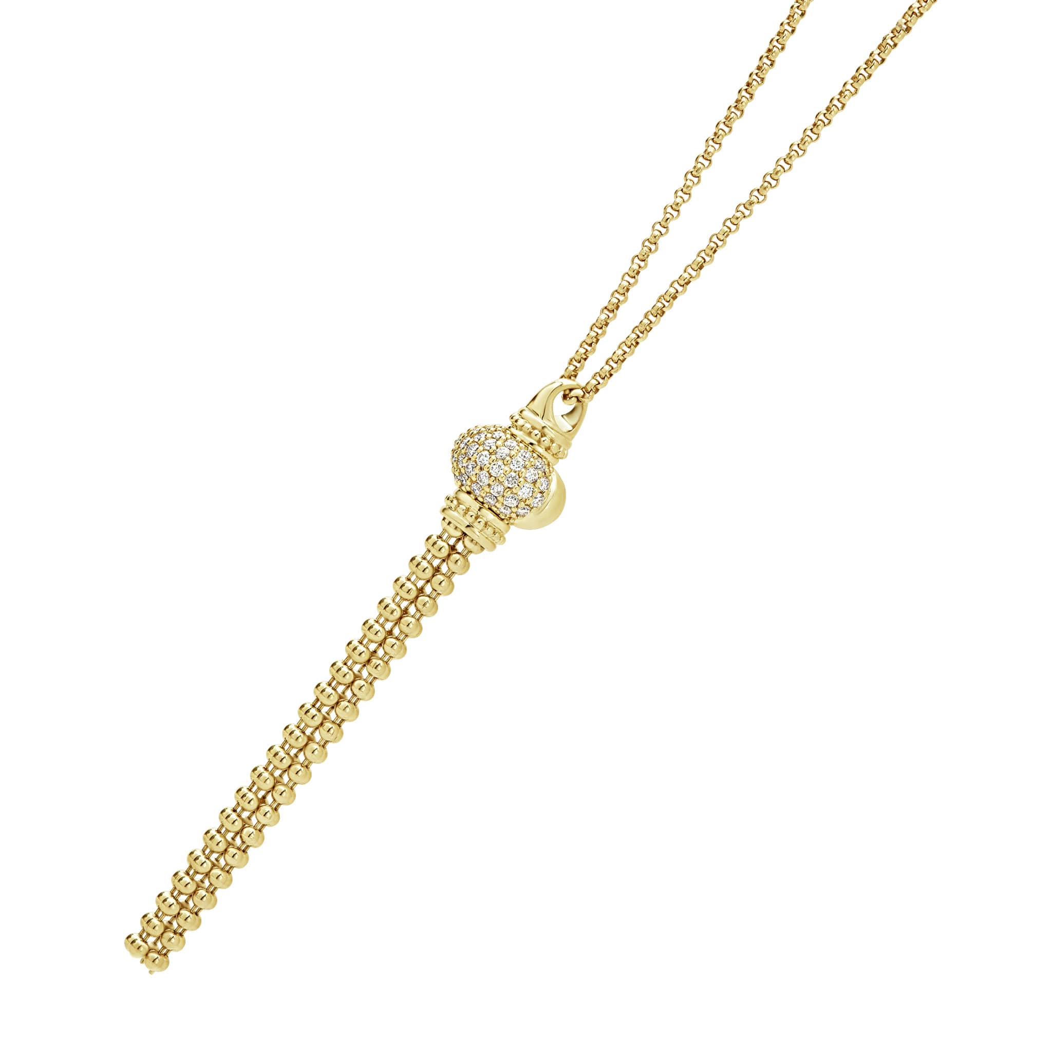Caviar Gold Caviar Tassel Diamond Pendant Necklace - Image 5