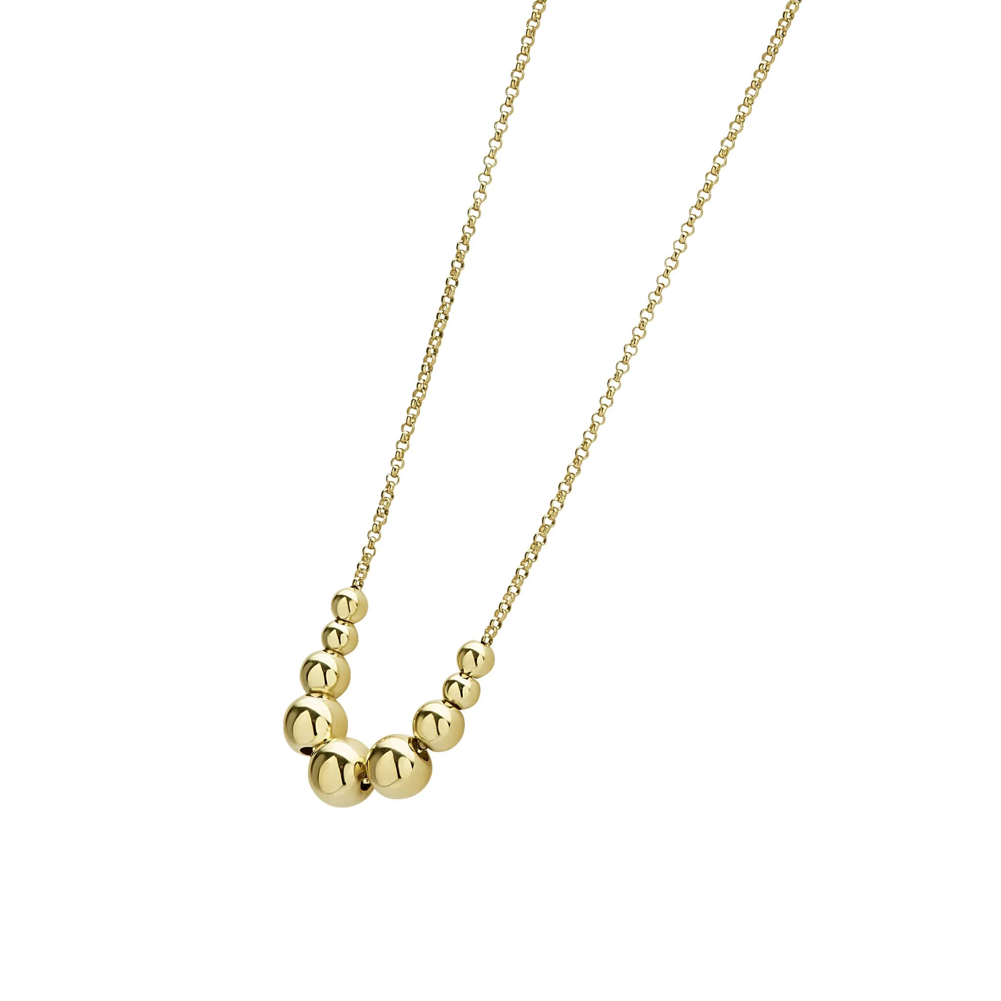 Caviar Gold 18K Gold Graduated Bead Necklace - Image 5