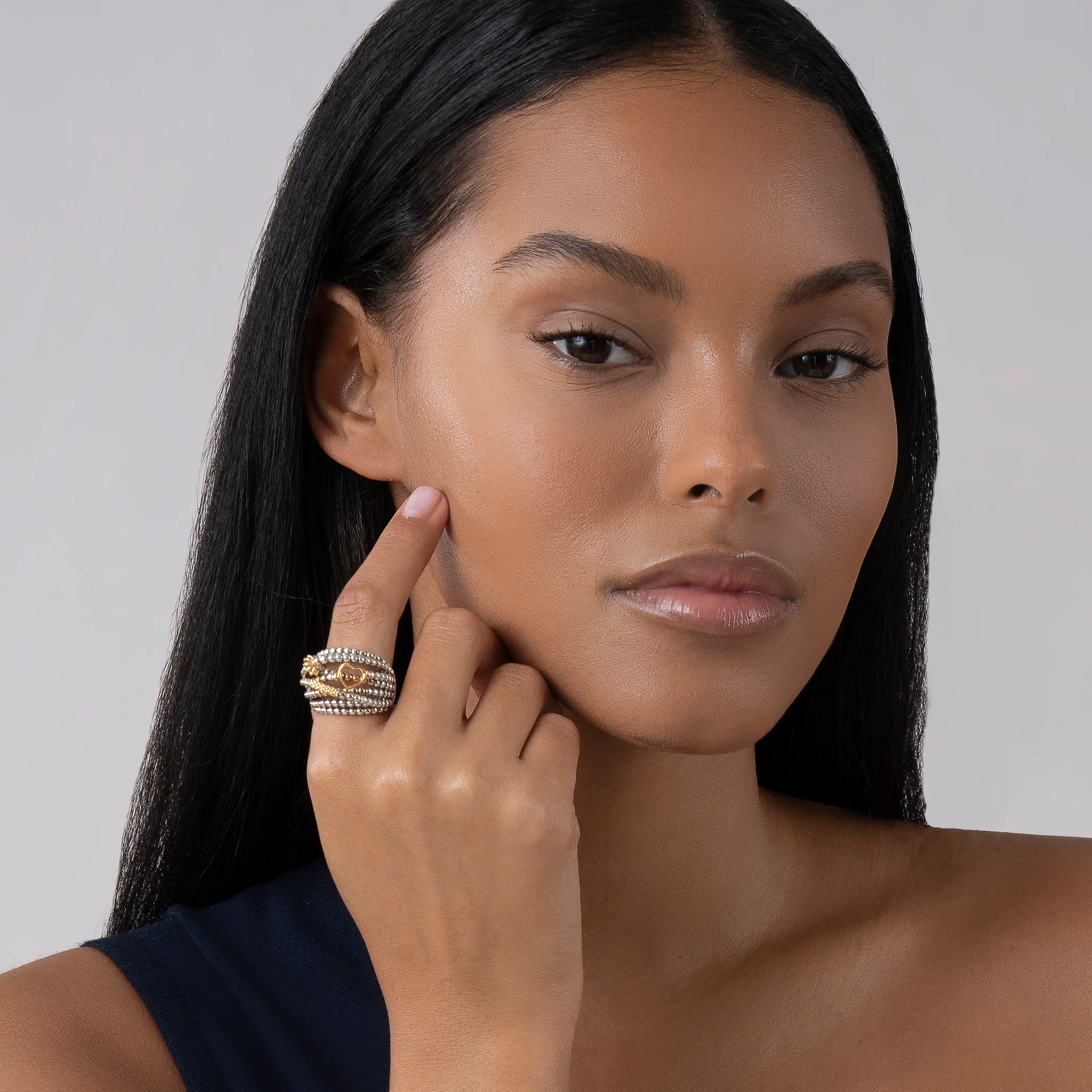 Caviar Icon Two-Tone Caviar Statement Ring - Image 2