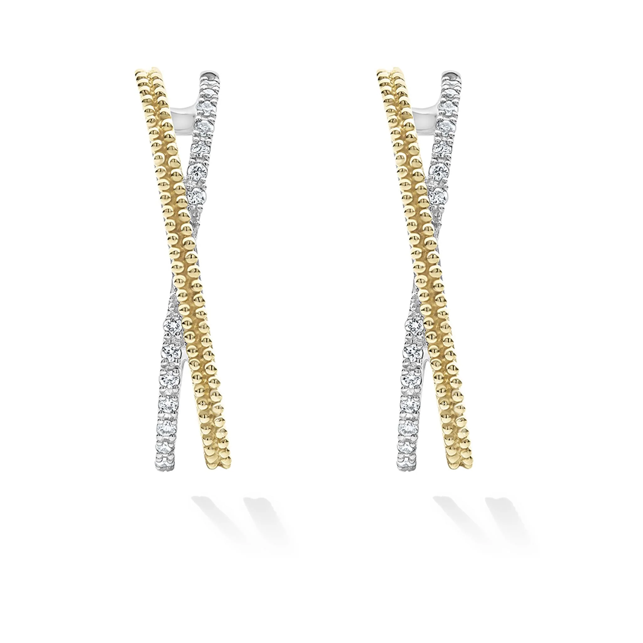 Caviar Lux Thin Two-Tone Caviar X Diamond Hoop - Image 3