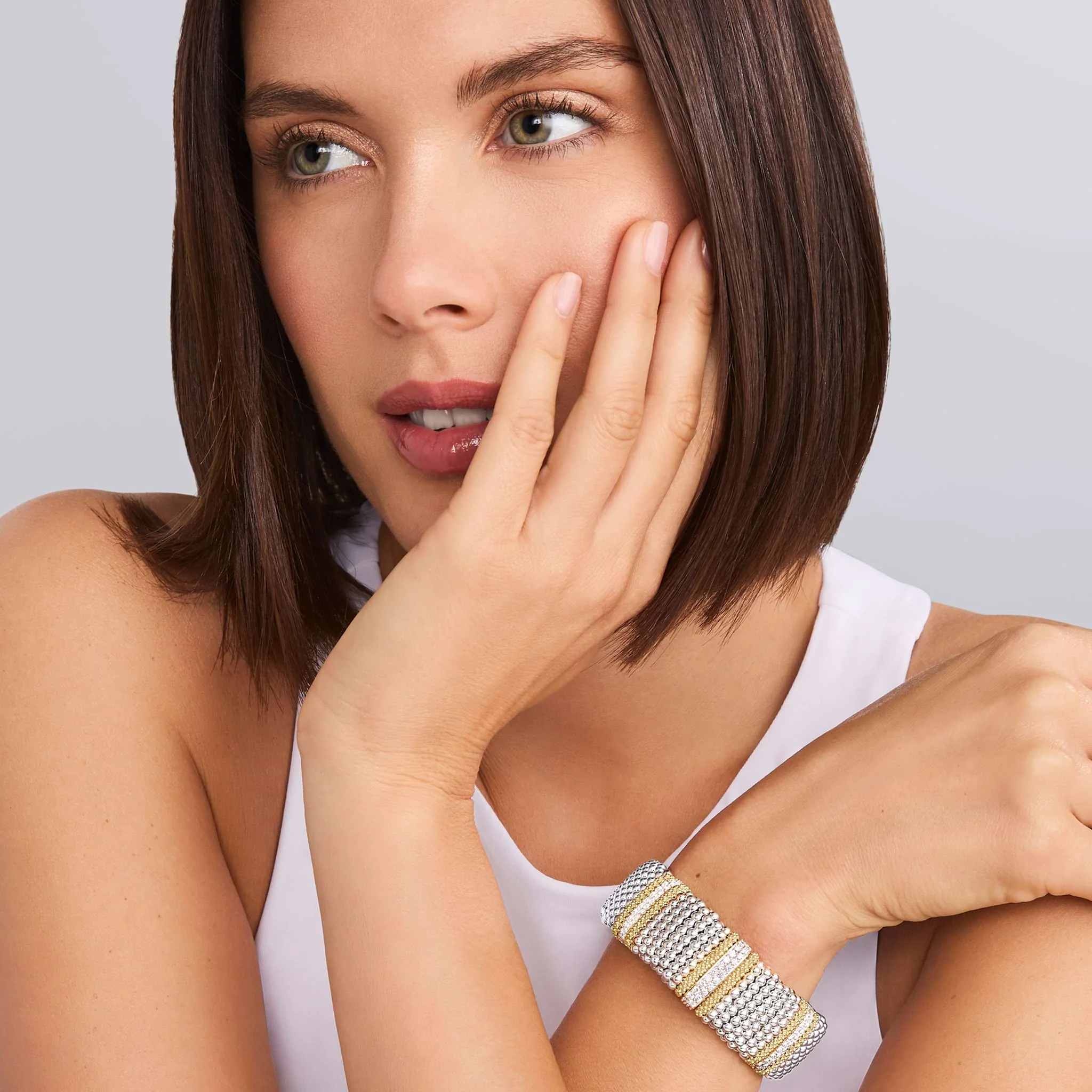 Caviar Lux Five Station Diamond Caviar Bracelet | 23mm - Image 2