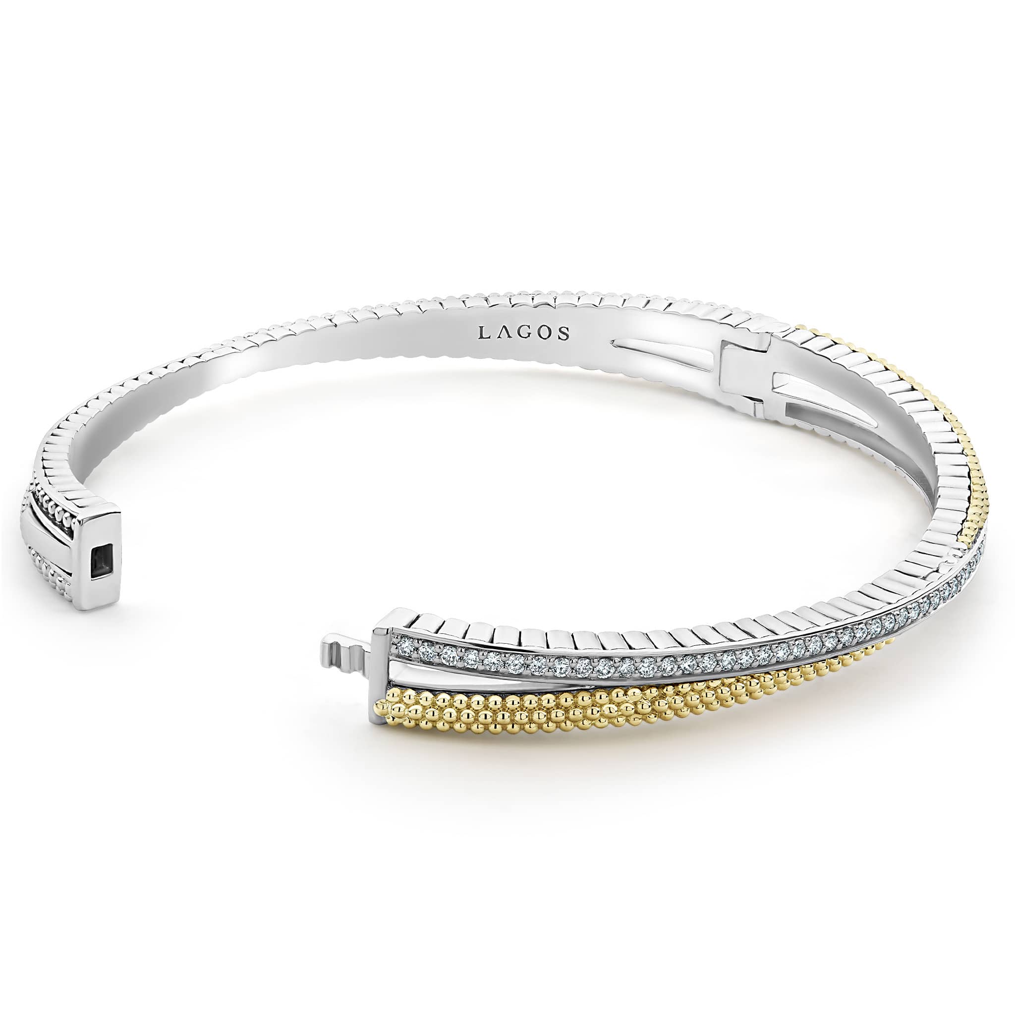 Caviar Lux 18K Gold Caviar and Diamond Bangle - Image 4