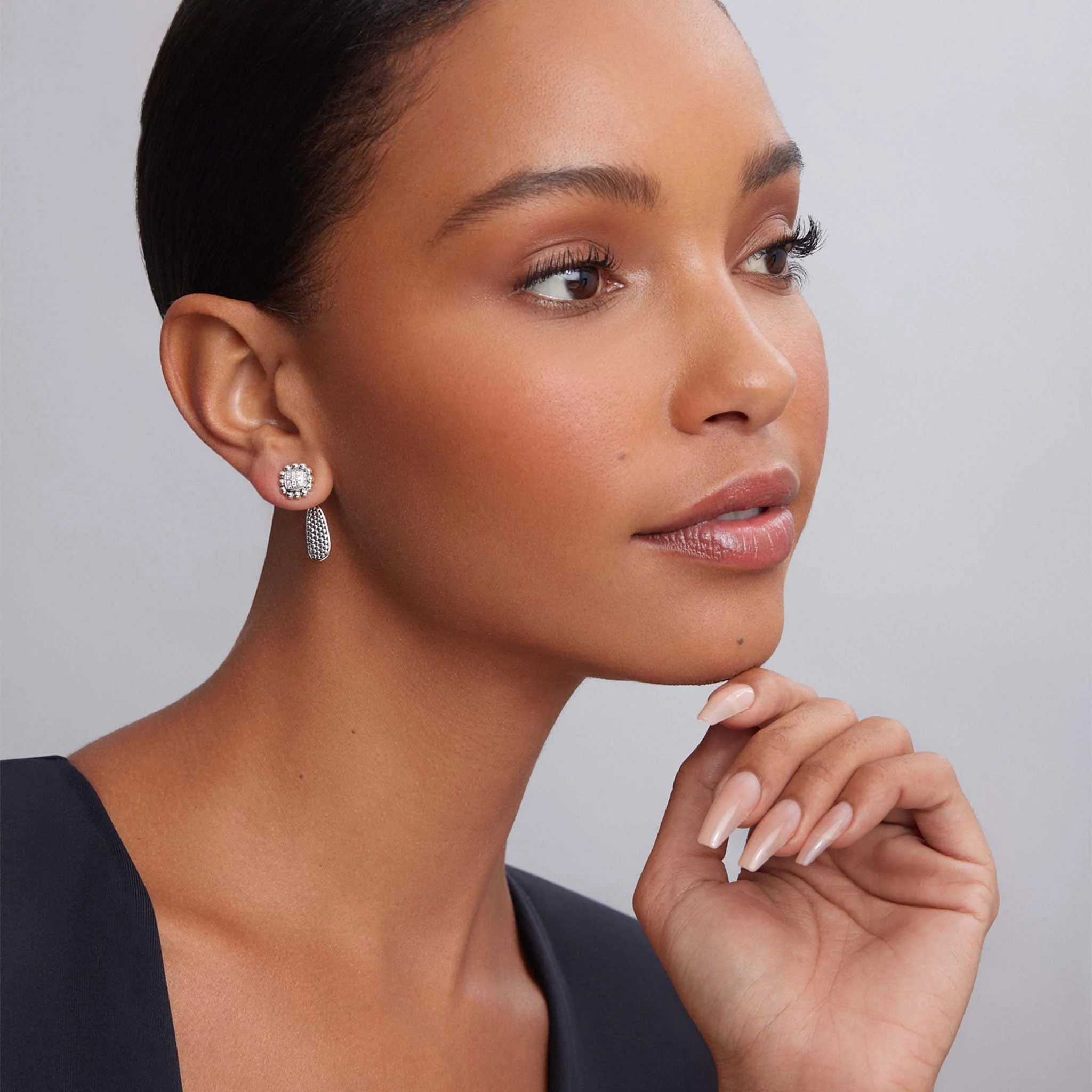 Caviar Spark Caviar Square Diamond Stud Earrings - Image 15