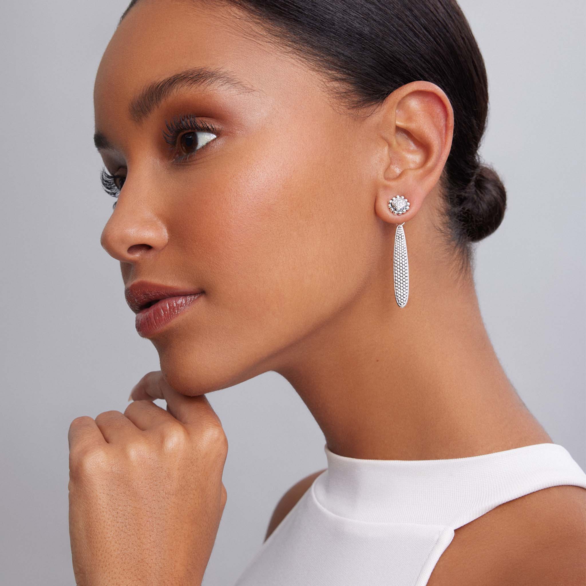 Caviar Spark Caviar Square Diamond Stud Earrings - Image 16