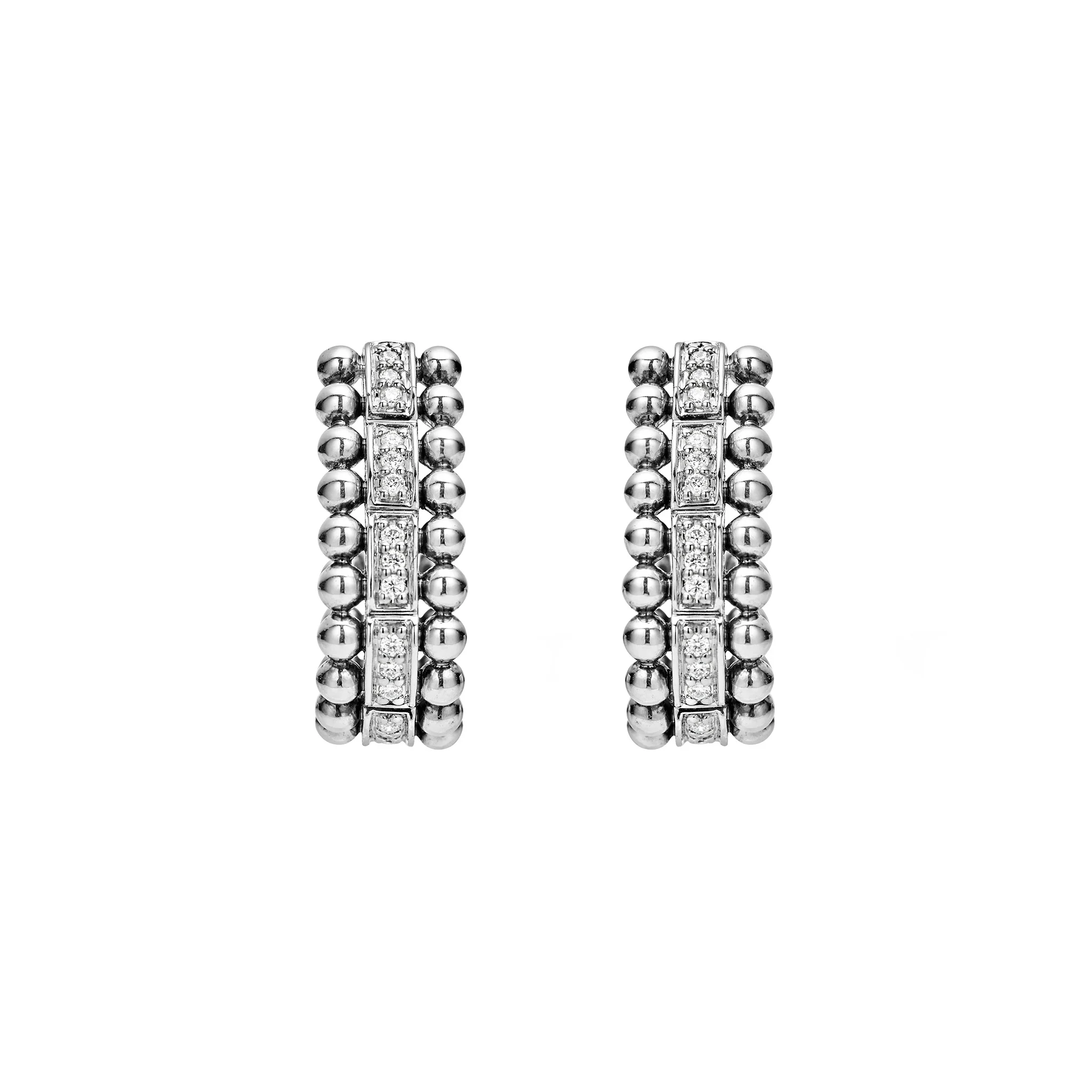Caviar Spark Beaded Diamond Huggie Earrings - Image 3