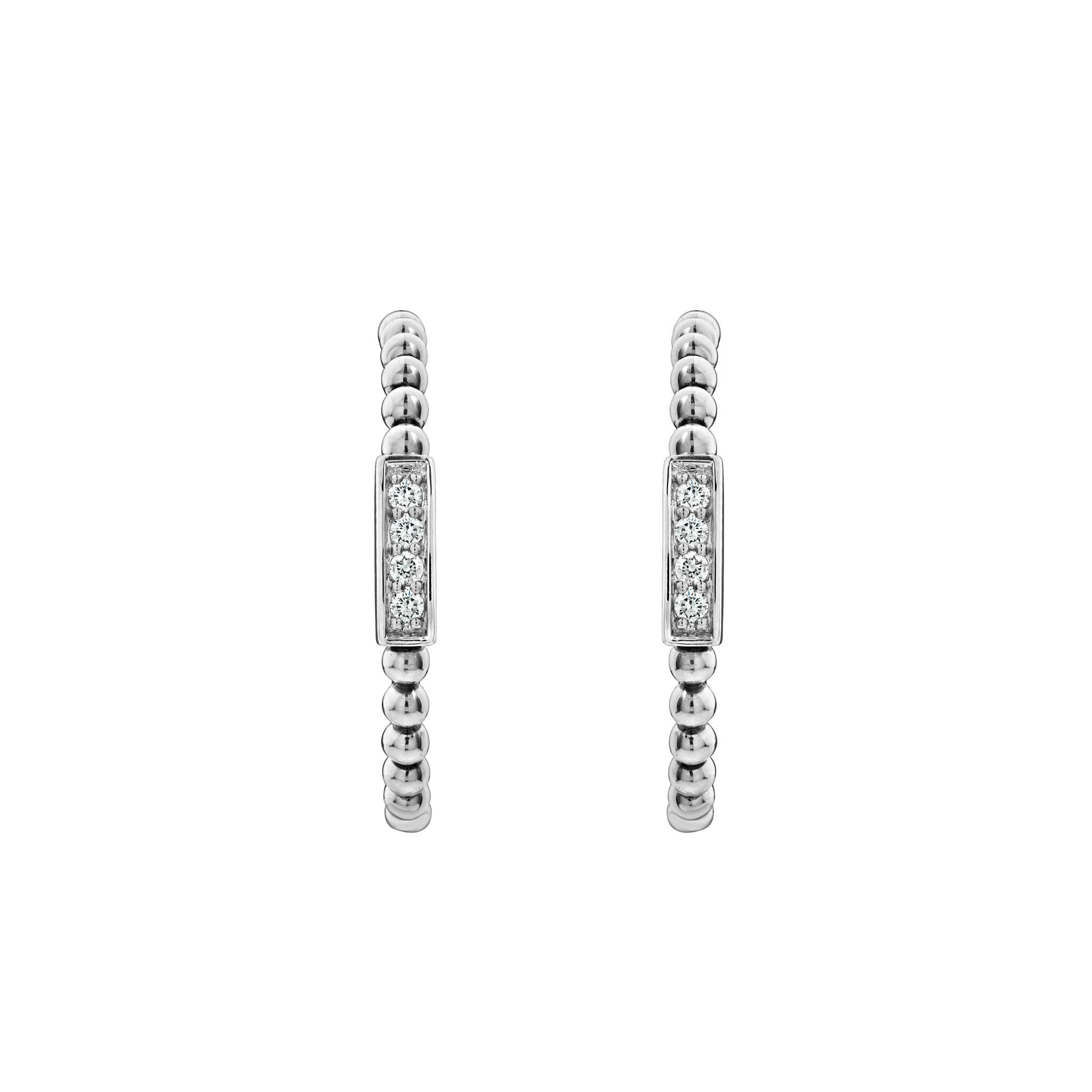 Caviar Spark Beaded Diamond Hoop Earrings - Image 3