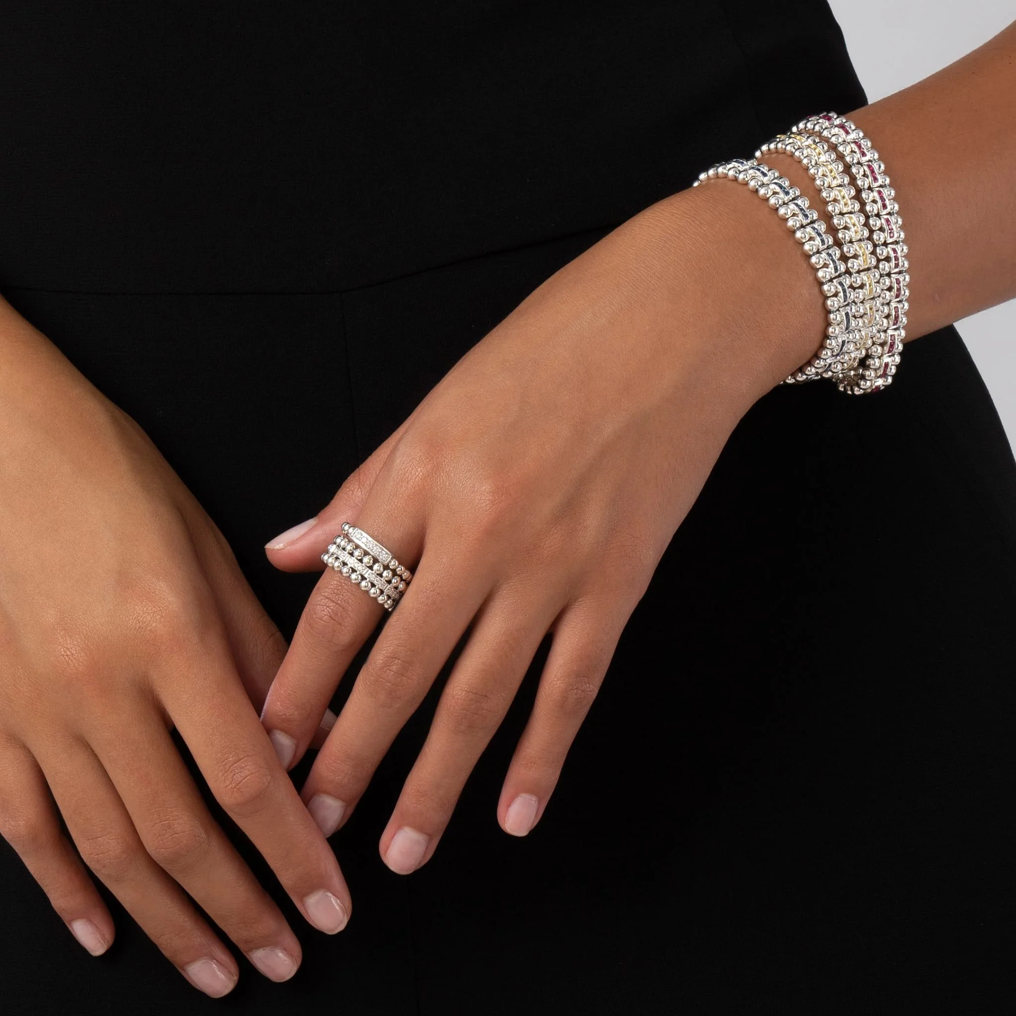 Caviar Spark Diamond Stacking Ring - Image 7