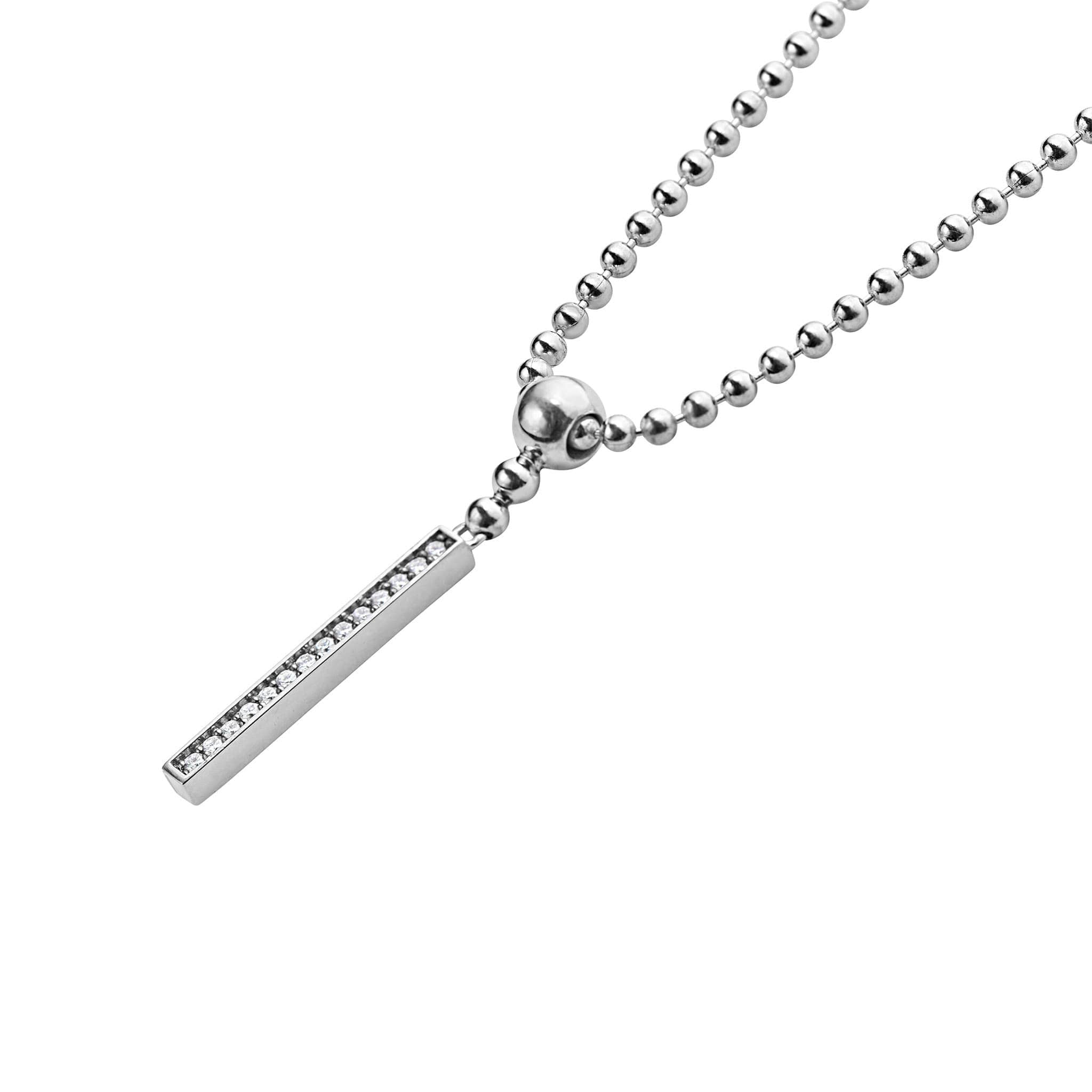 Caviar Spark Linear Diamond Pendant Necklace - Image 4
