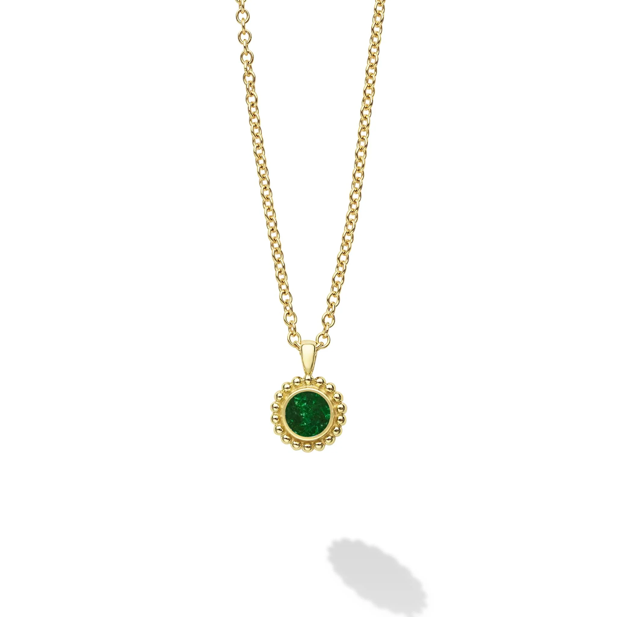Covet 18K Gold Round Jade Pendant Necklace