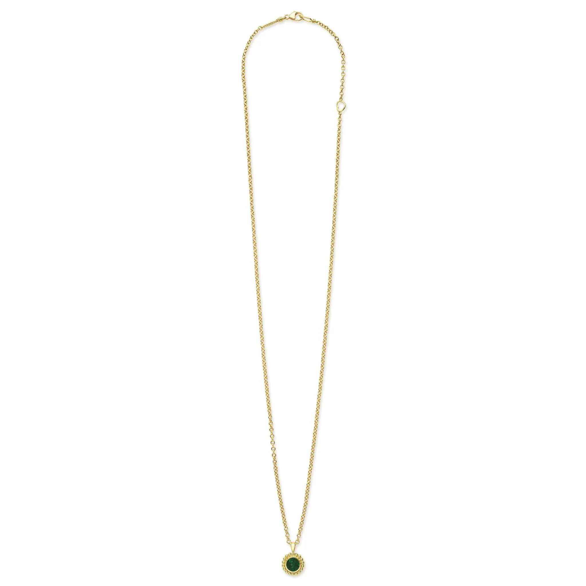 Covet 18K Gold Round Jade Pendant Necklace - Image 2