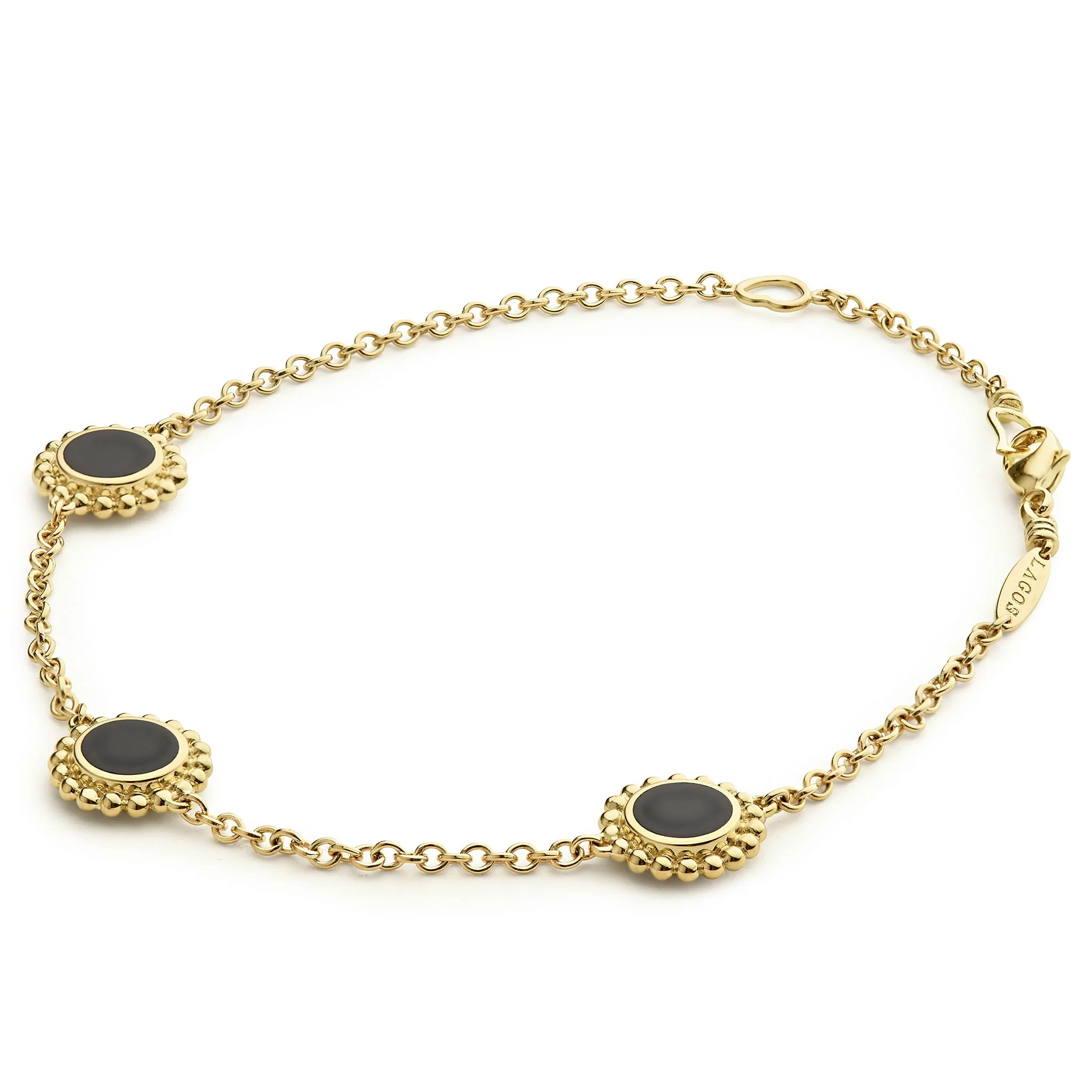 Covet Three Station Round Onyx Bracelet - Image 3