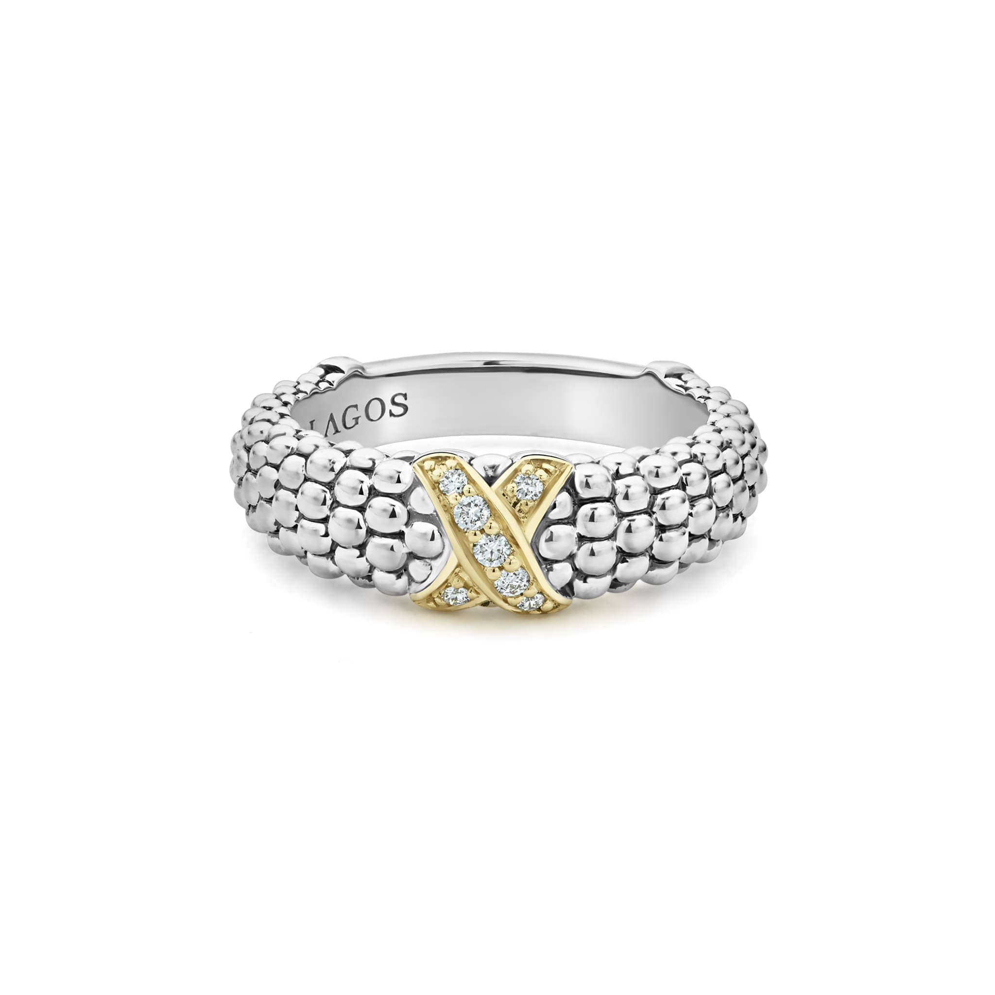 Embrace Two-Tone X Caviar Diamond Ring - Image 3