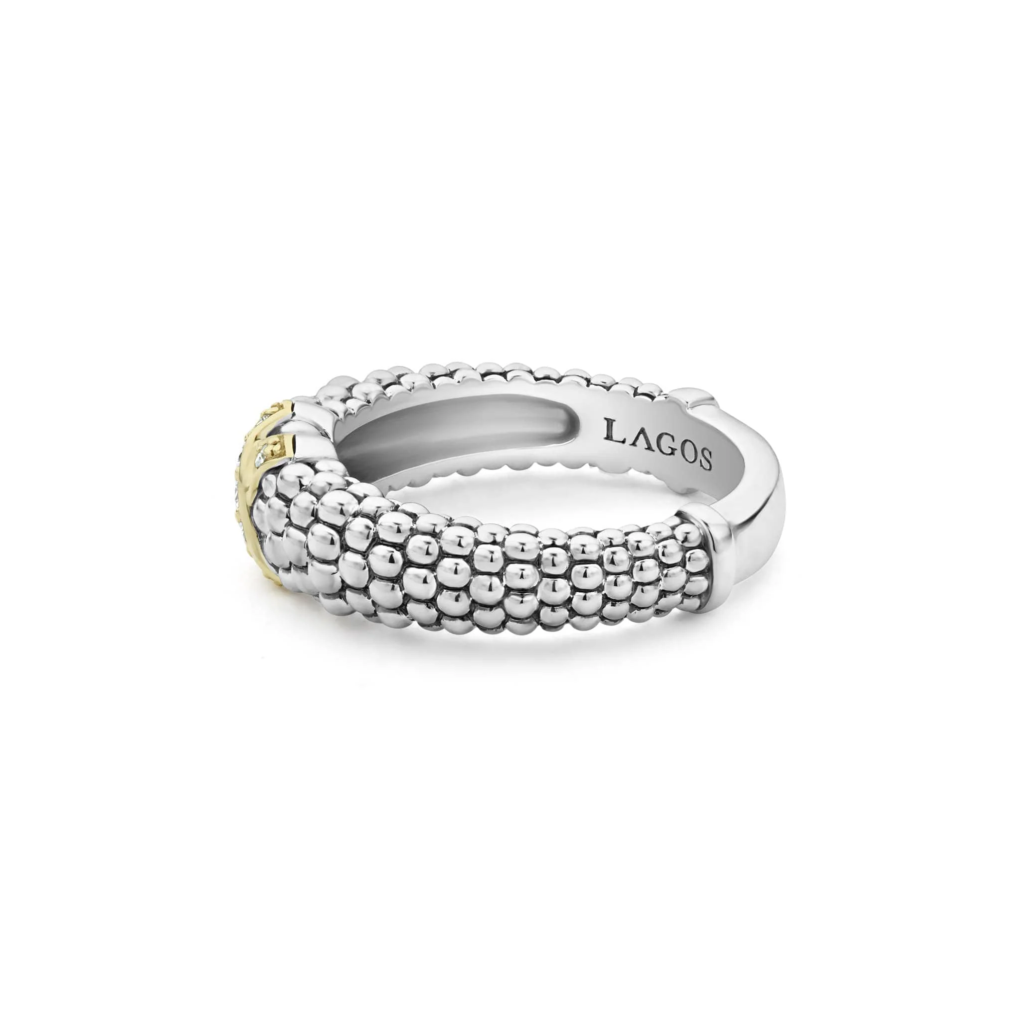 Embrace Two-Tone X Caviar Diamond Ring - Image 4