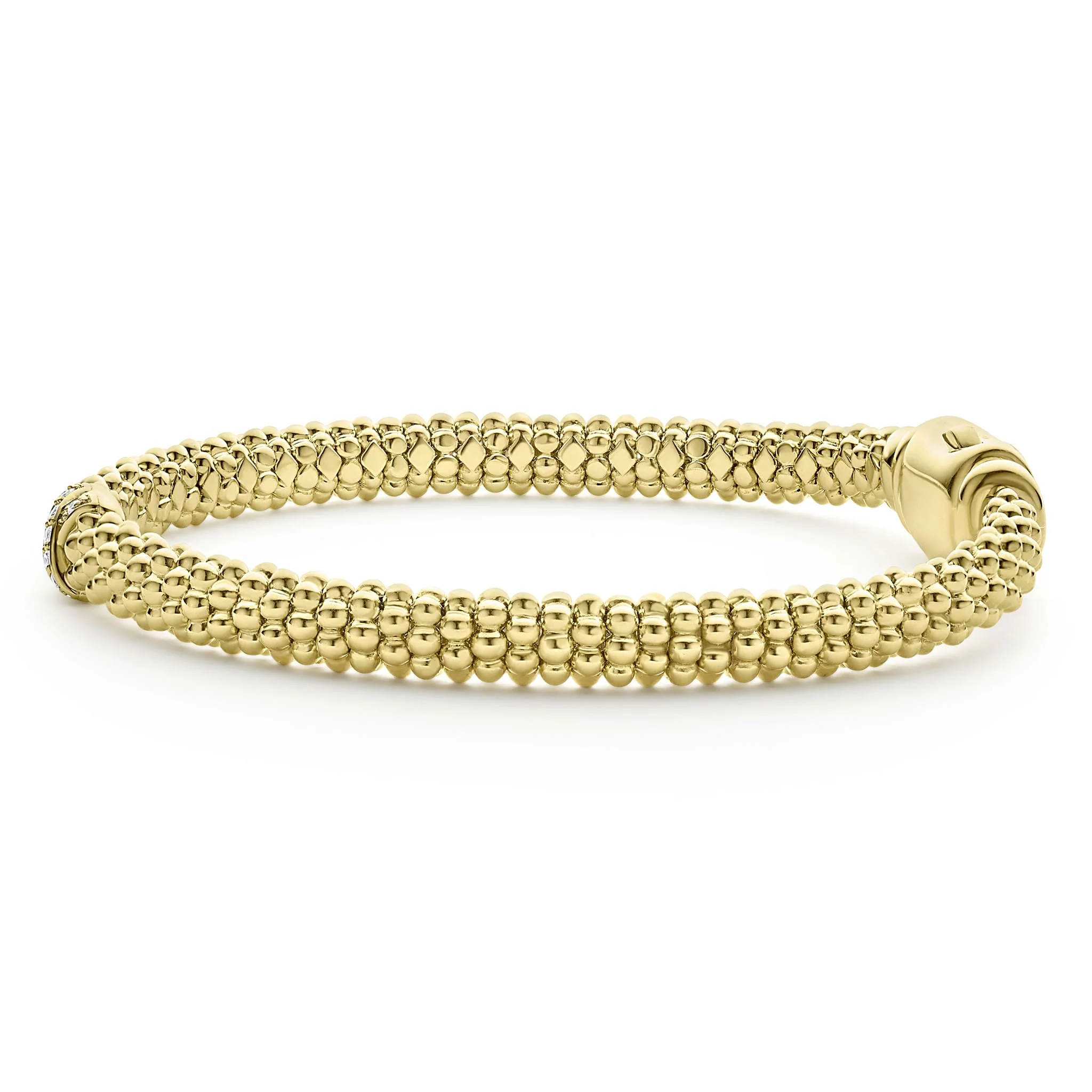 Embrace 18K Gold X Diamond Caviar Bracelet | 6mm - Image 3