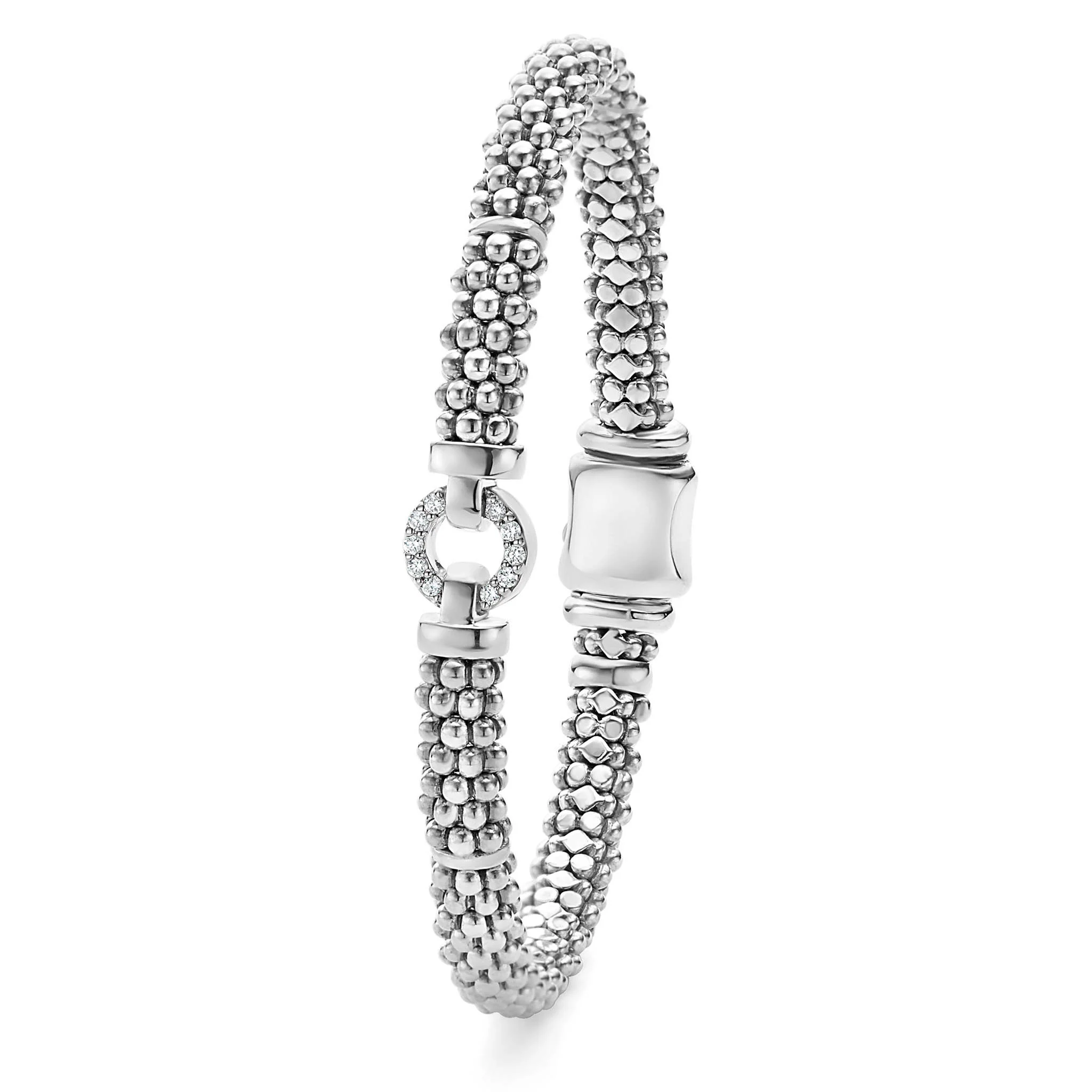 Enso Diamond Circle Caviar Bracelet | 6mm - Image 3