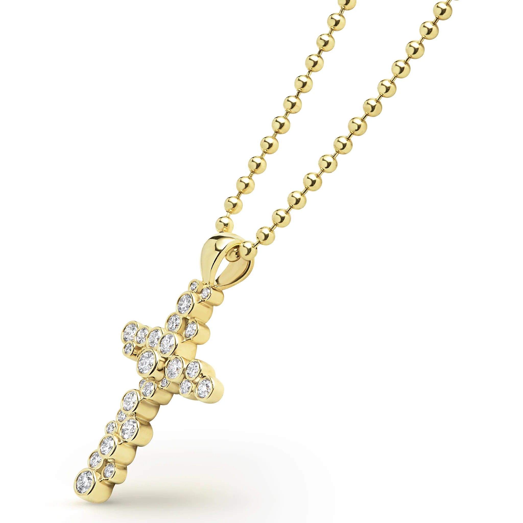 Fizz 18K Gold Diamond Cross Pendant Necklace (Studio) - Image 5