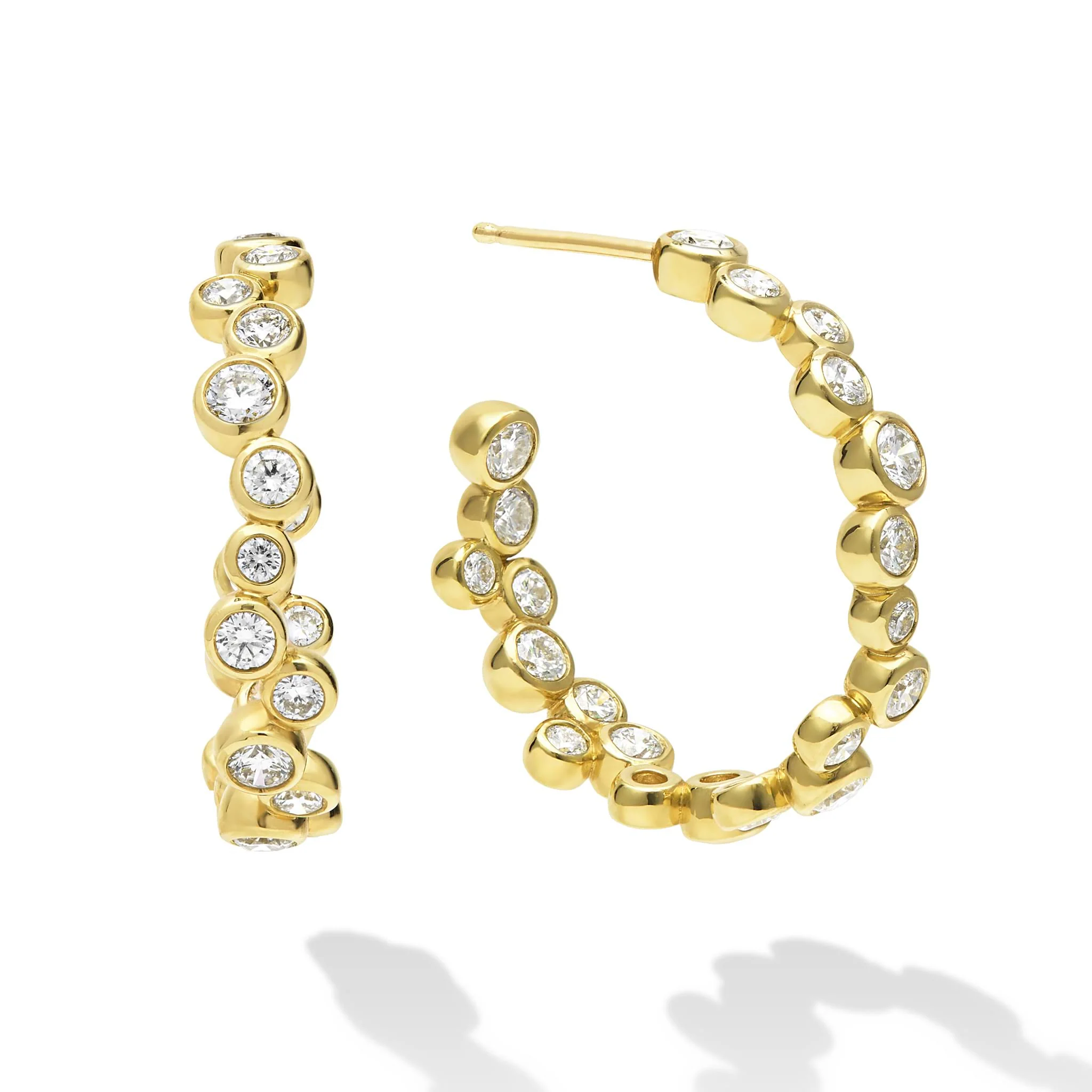 Fizz 18K Gold Diamond Hoop Earrings - Image 4