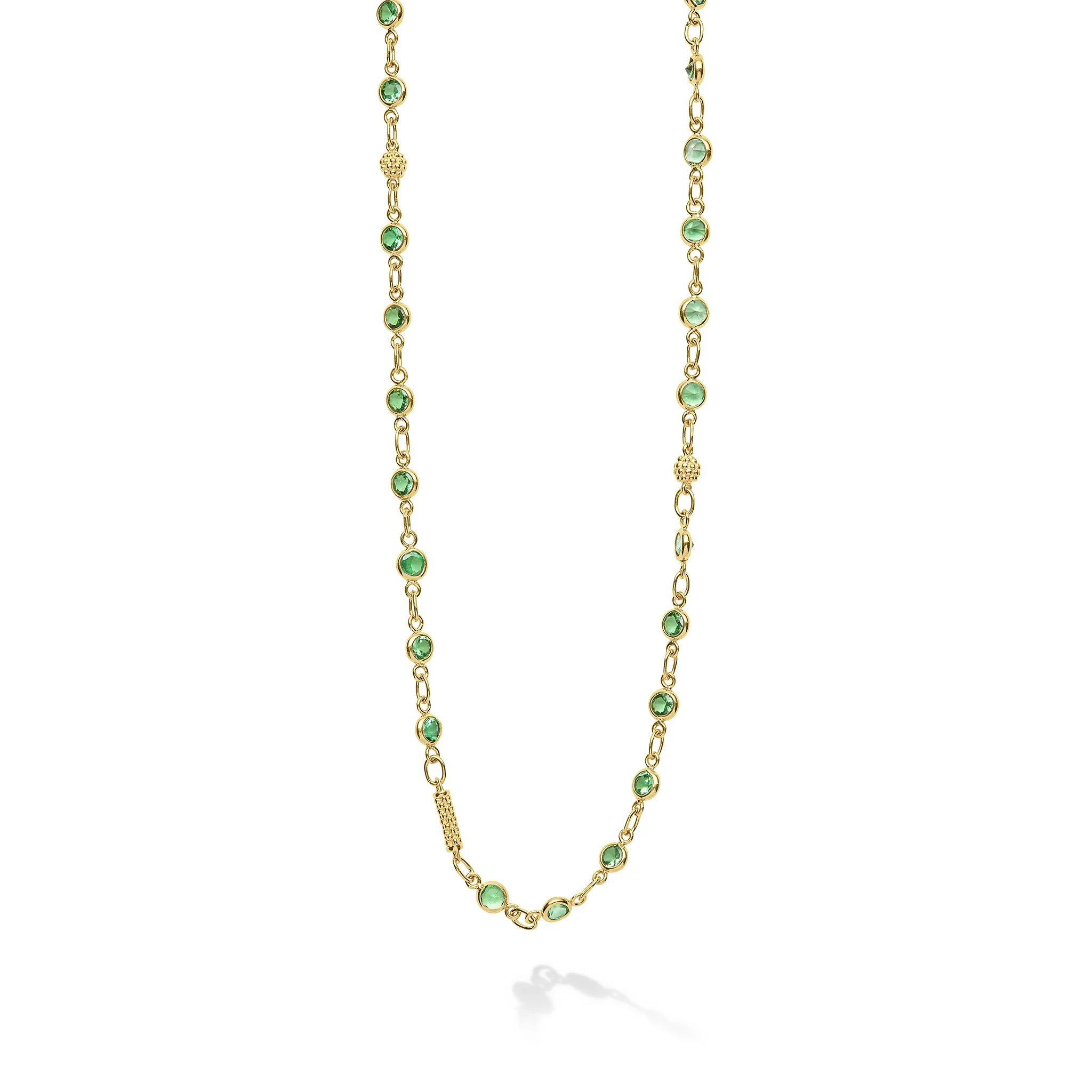 18K Garnet Tsavorite Necklace