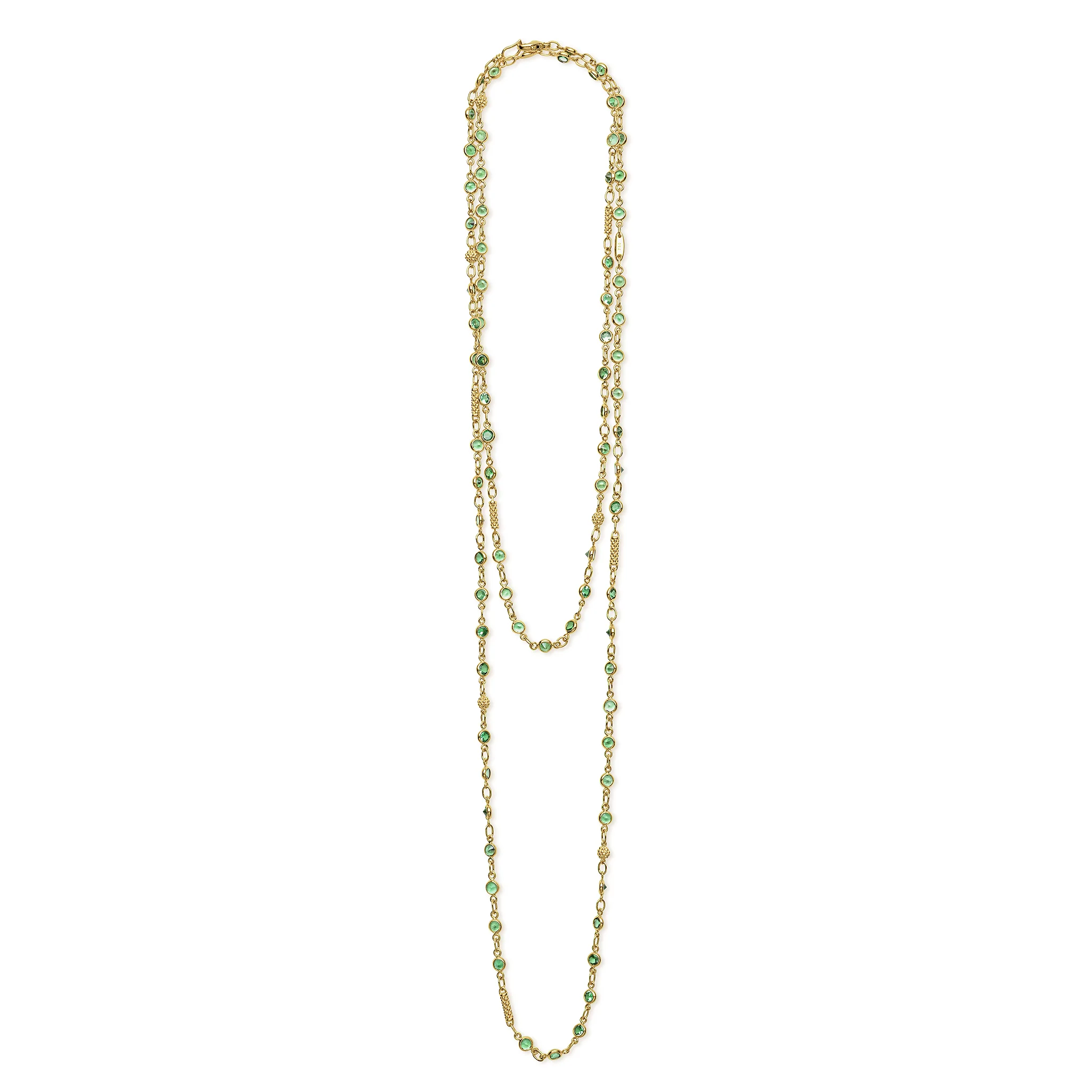 18K Garnet Tsavorite Necklace - Image 2