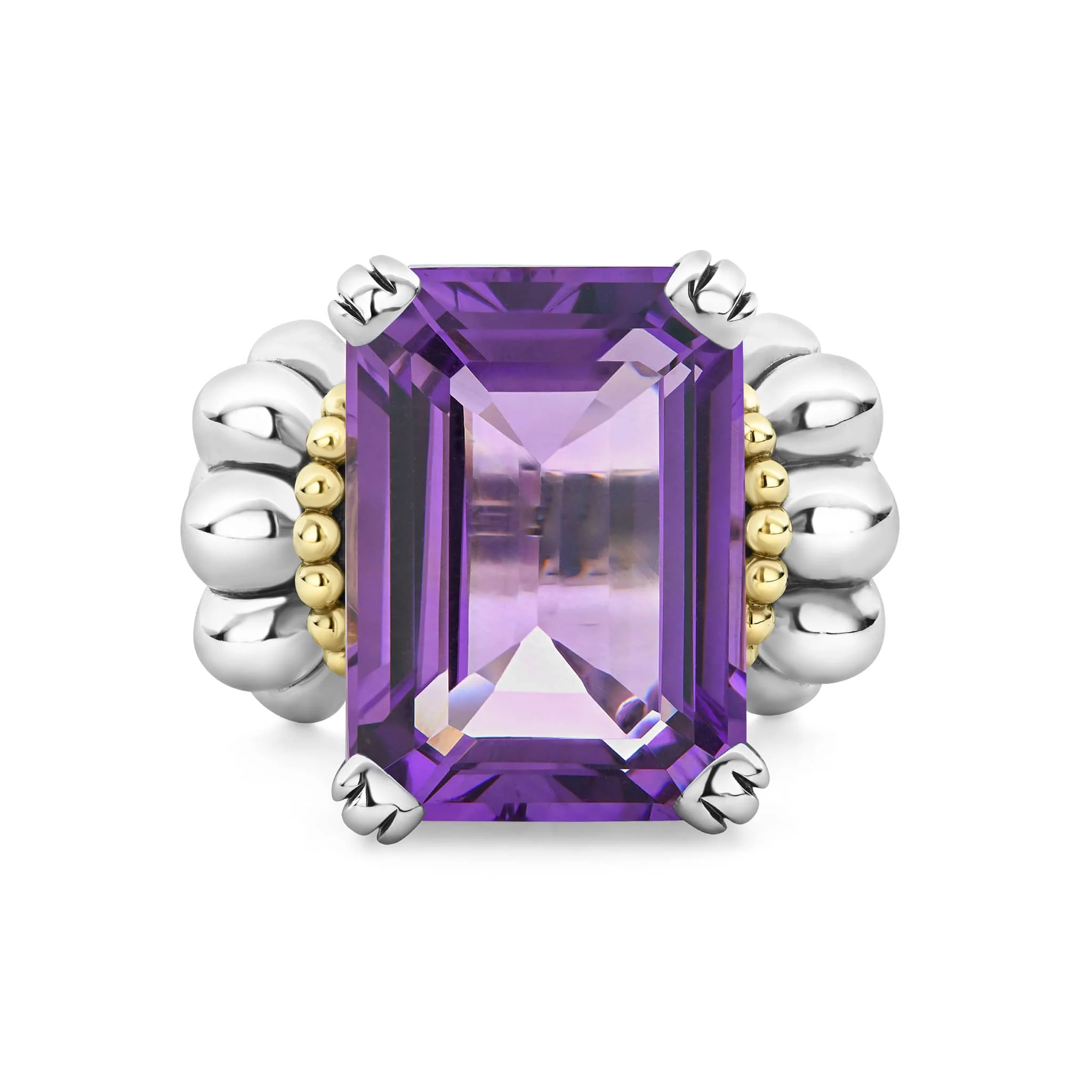 Glacier Large Emerald-Cut Amethyst Ring - Image 3