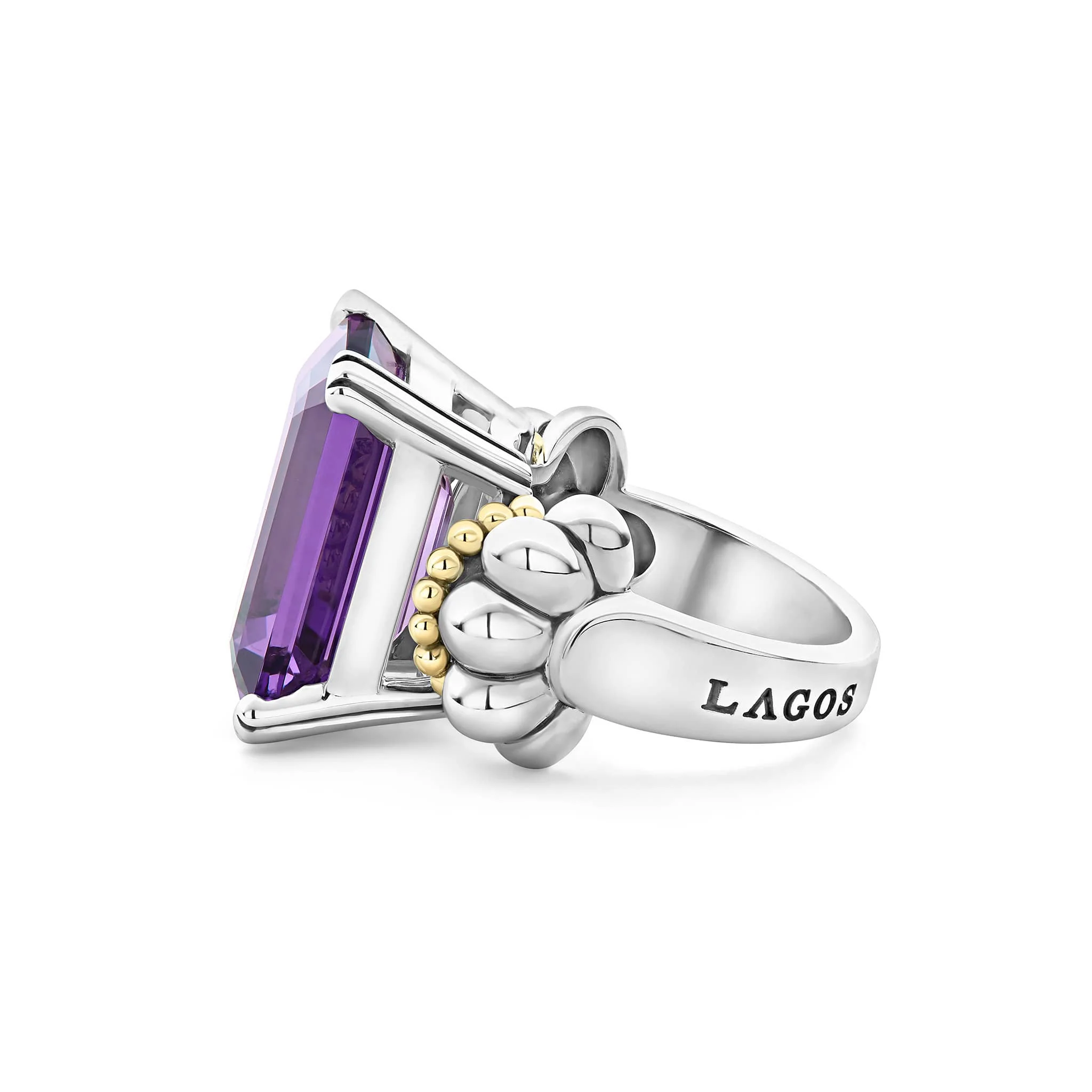 Glacier Large Emerald-Cut Amethyst Ring - Image 4