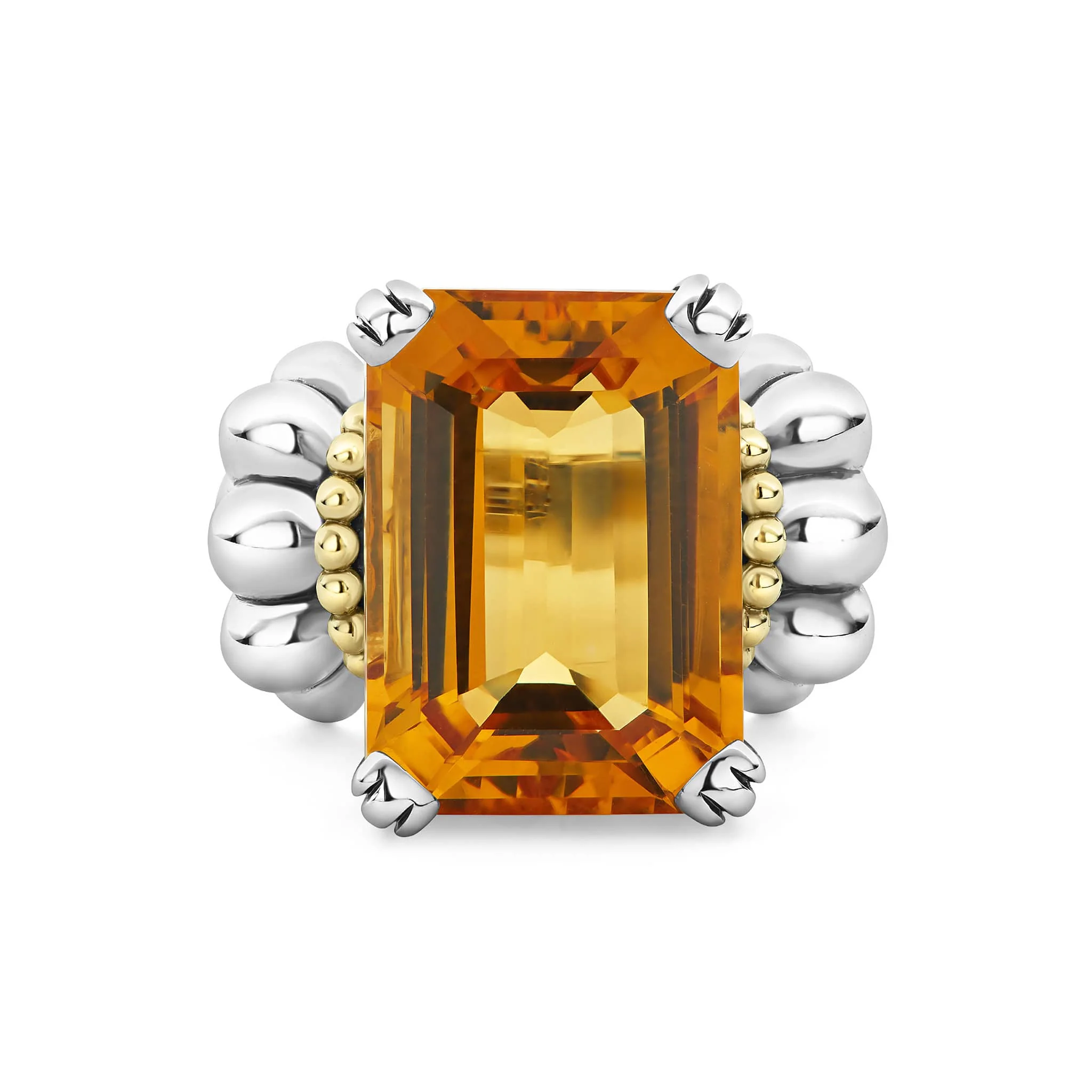 Glacier Large Emerald-Cut Citrine Ring - Image 3