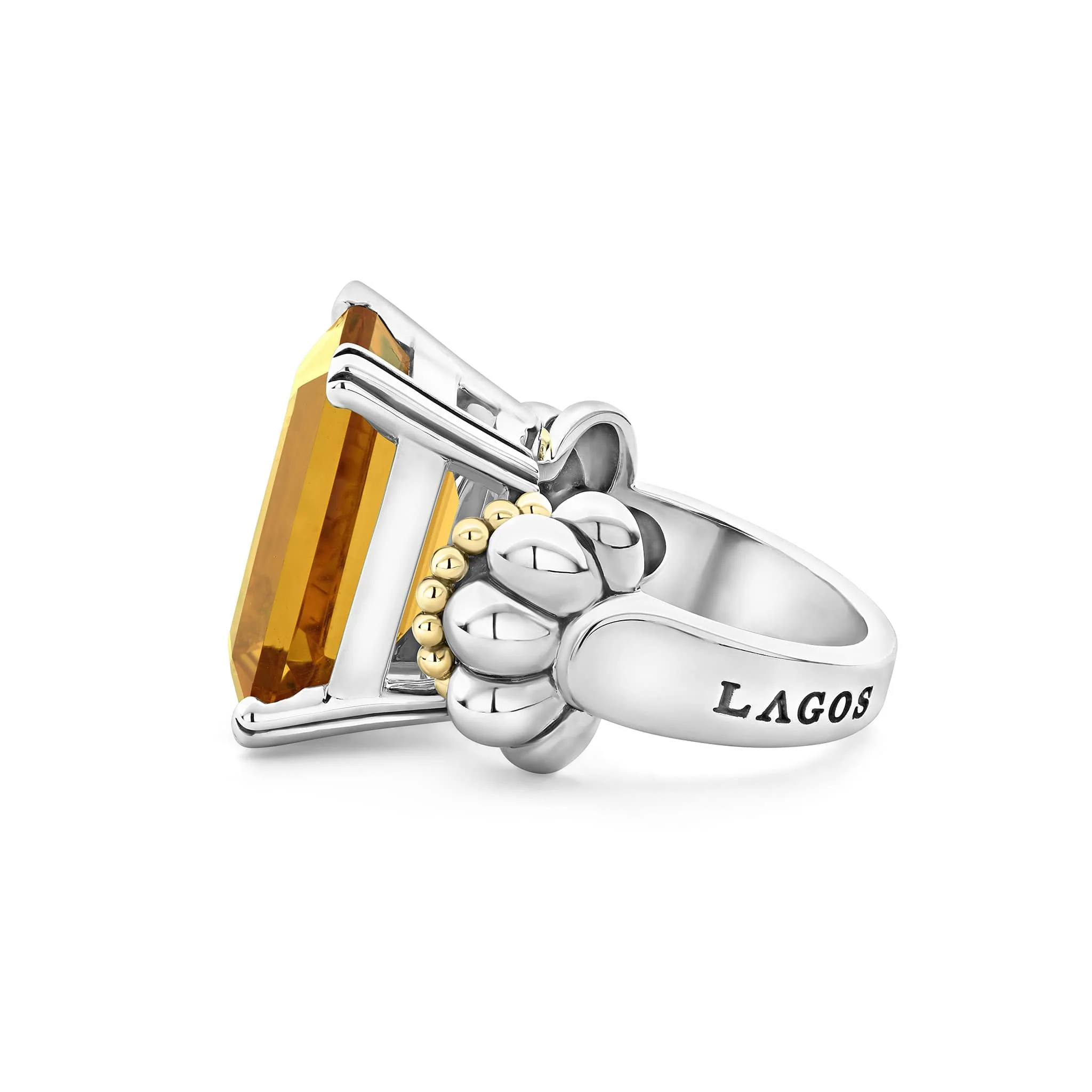 Glacier Large Emerald-Cut Citrine Ring - Image 4