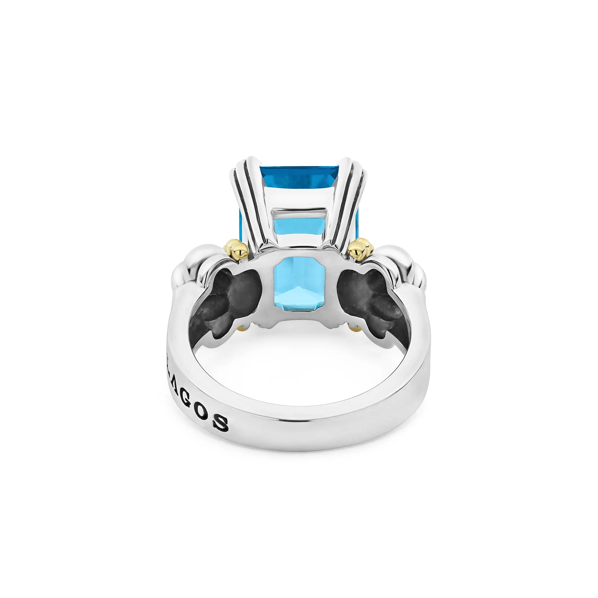 Glacier Medium Emerald-Cut Swiss Blue Topaz Ring - Image 5