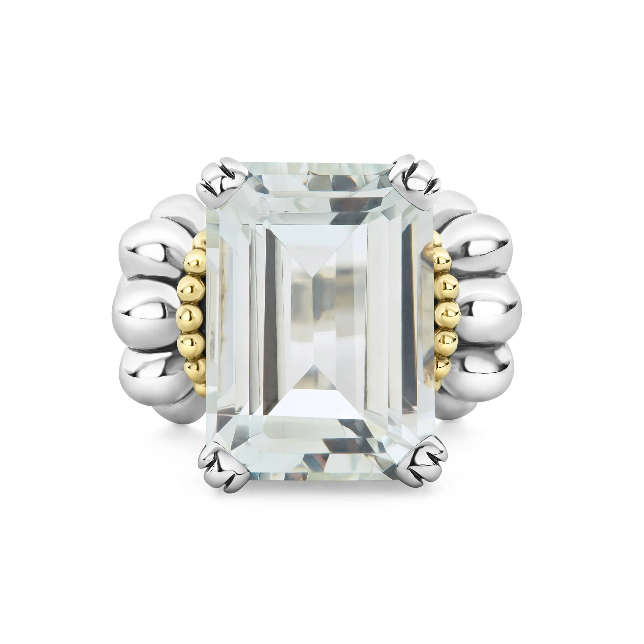 Glacier Large Emerald-Cut White Topaz Ring - Image 3