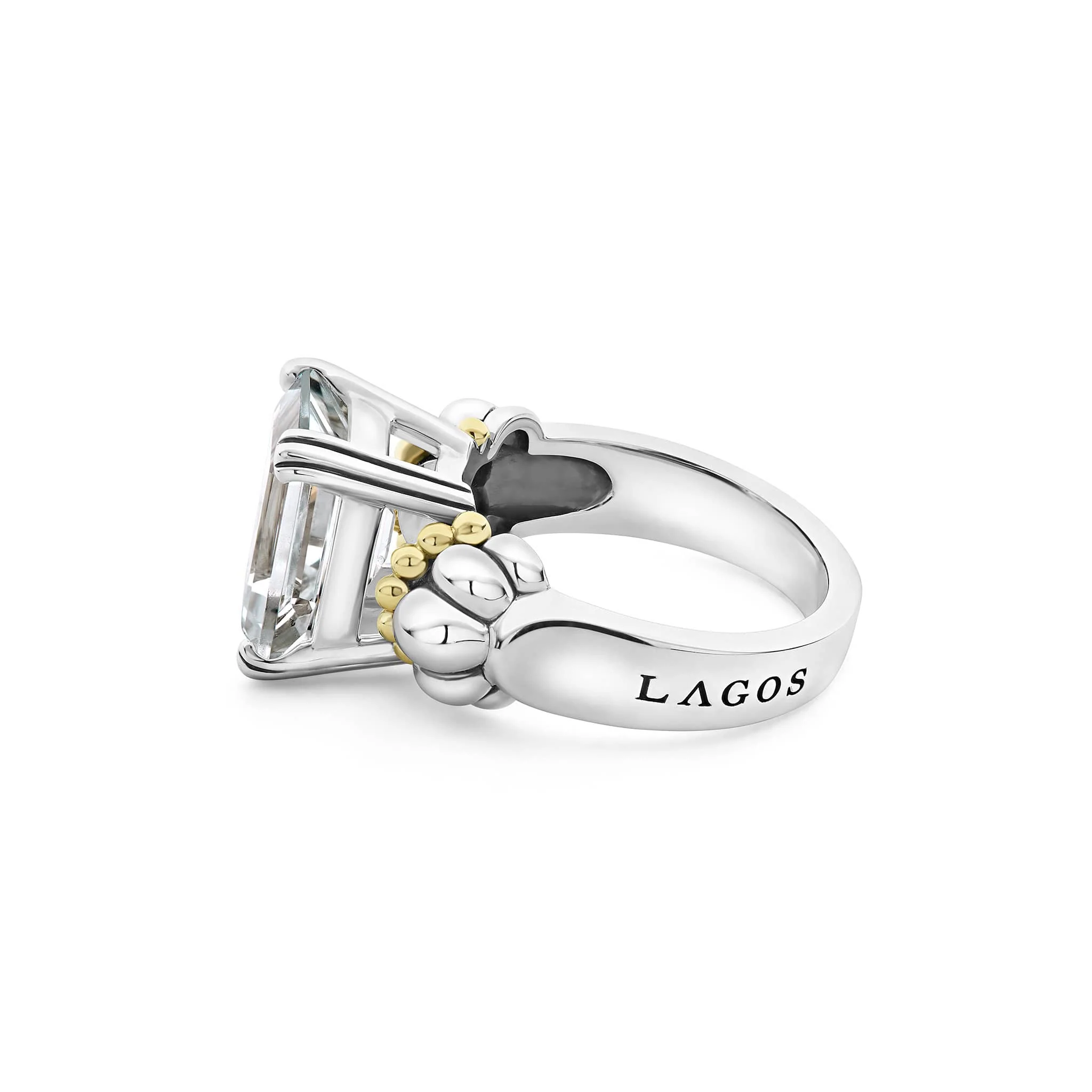 Glacier Medium Emerald-Cut White Topaz Ring - Image 4