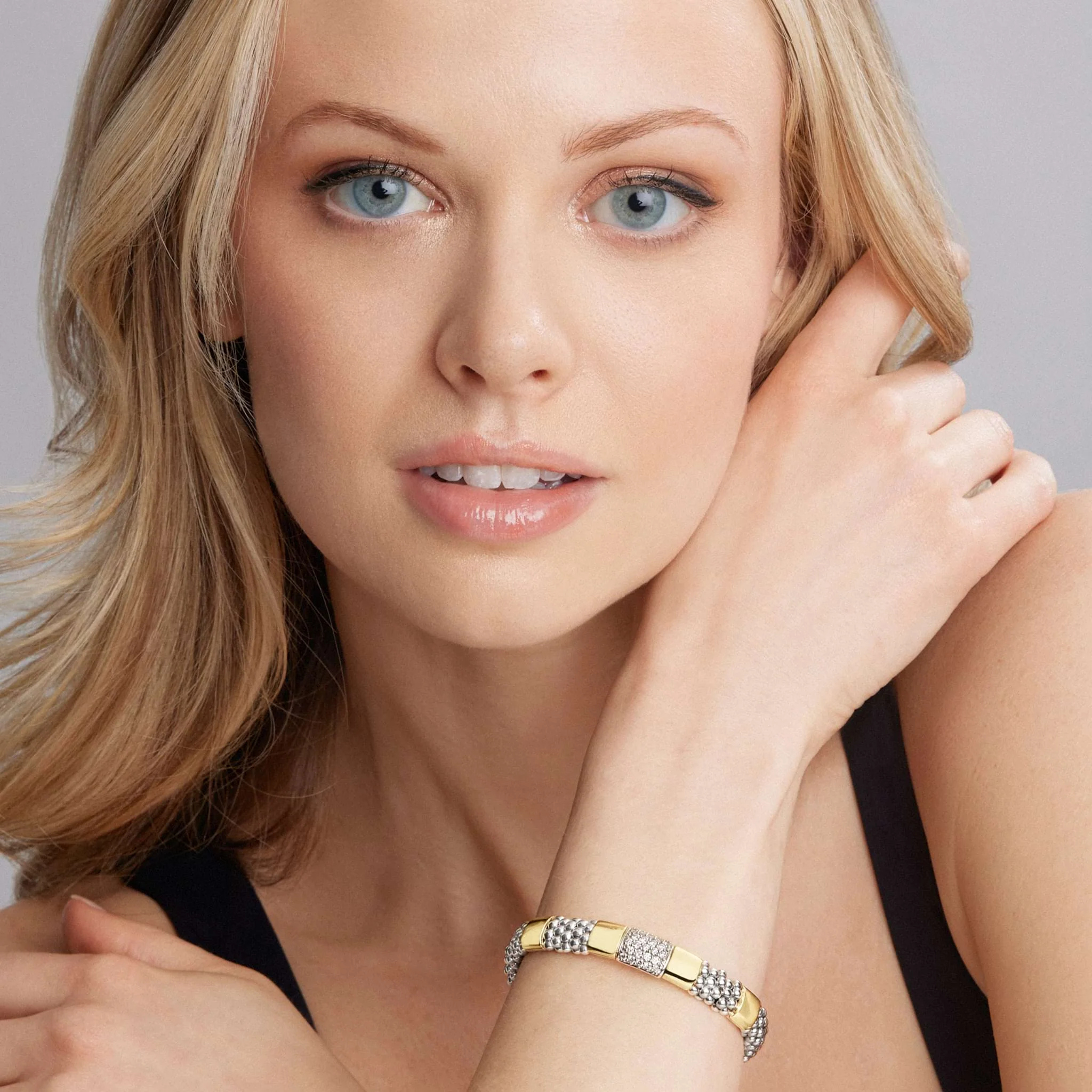 High Bar Two-Tone Diamond Bracelet | 9mm - Image 2