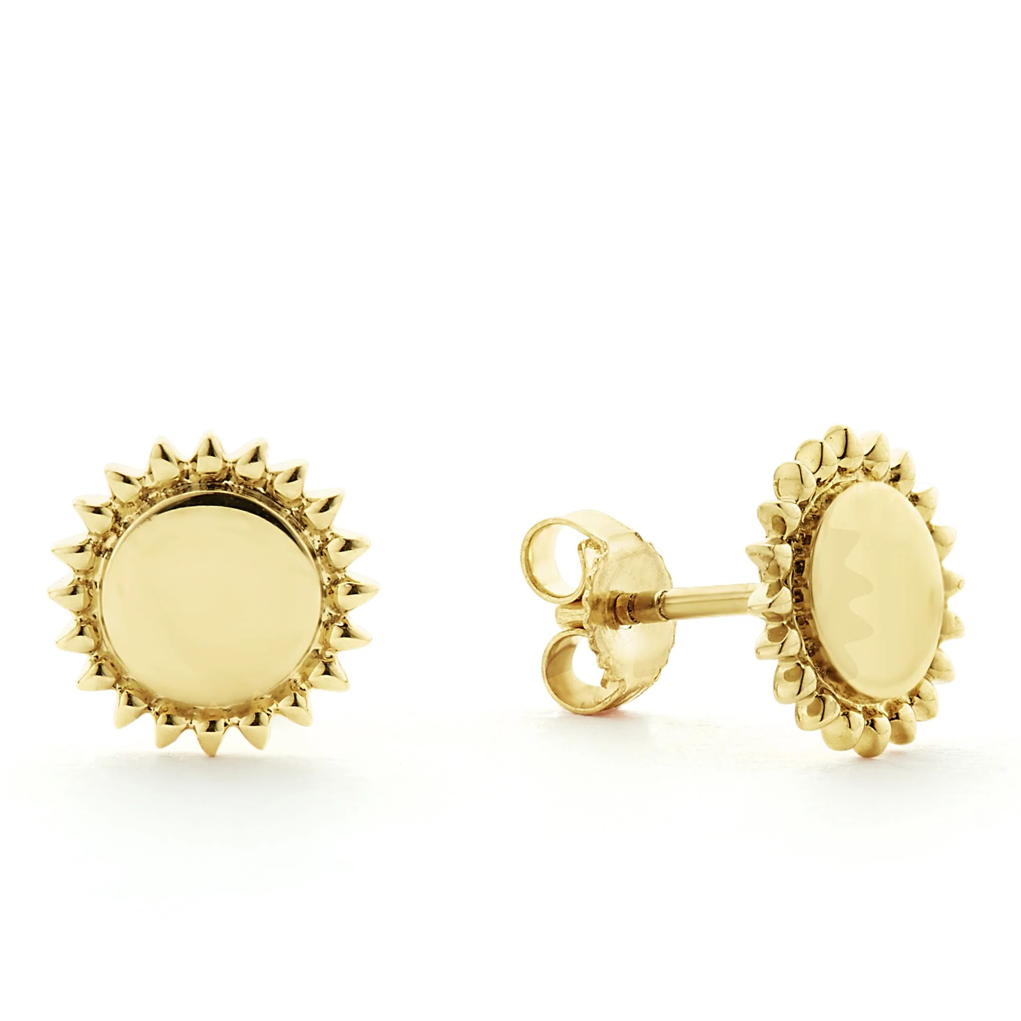 KSL 18K Gold Circle Stud Earrings - Image 3